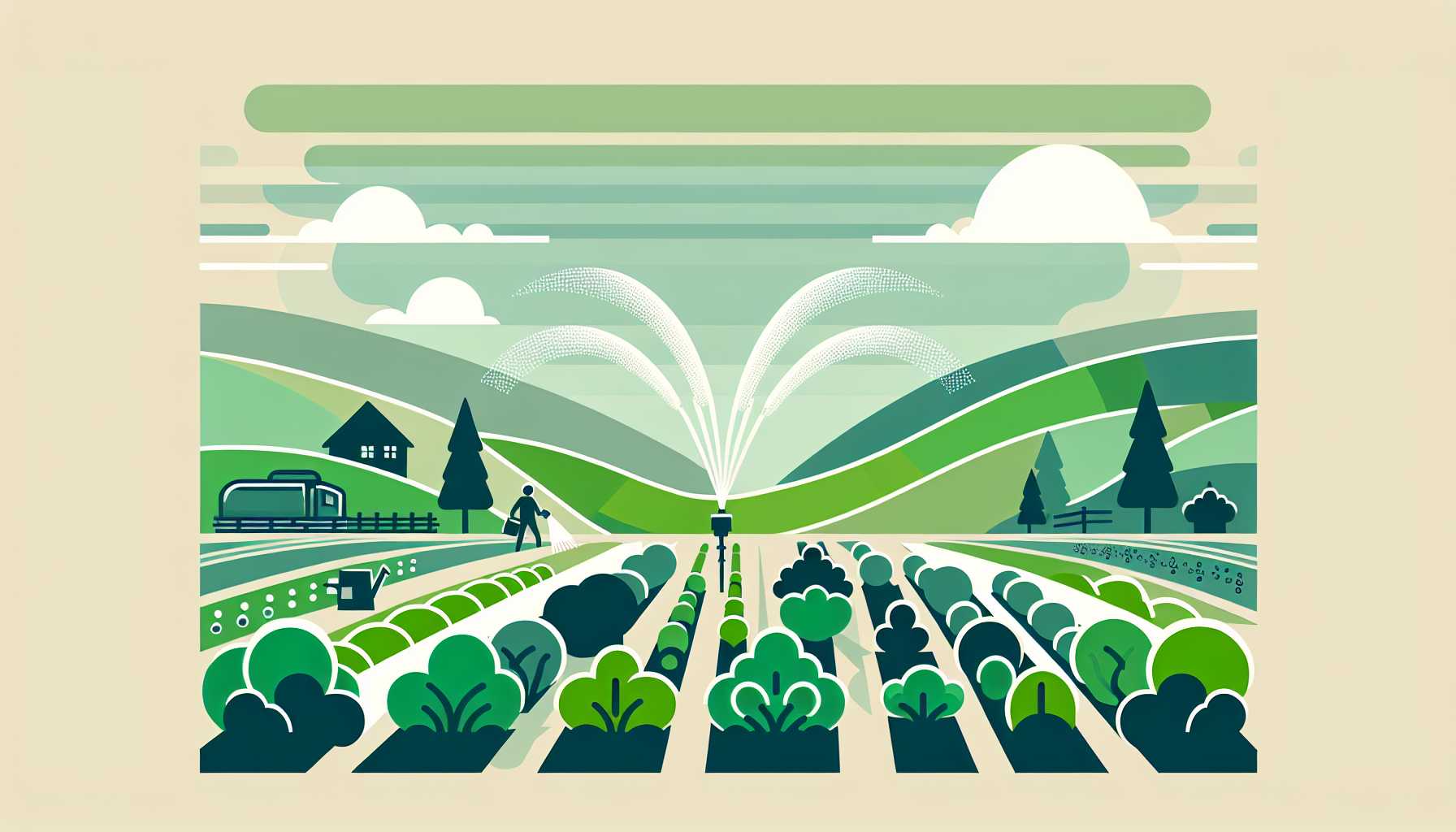 Illustration of a vegetable garden