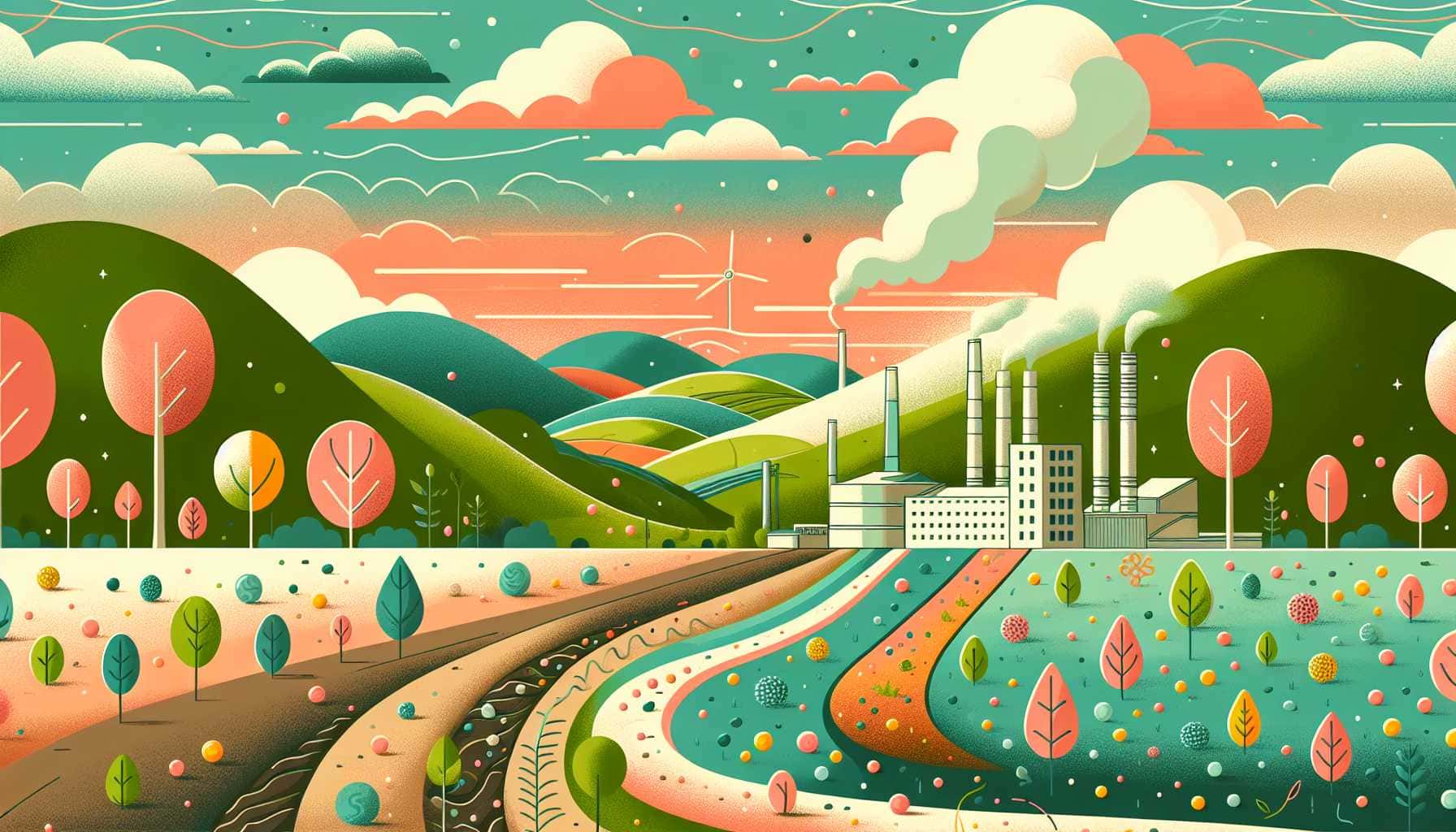 Illustration of vibrant soil bacteria