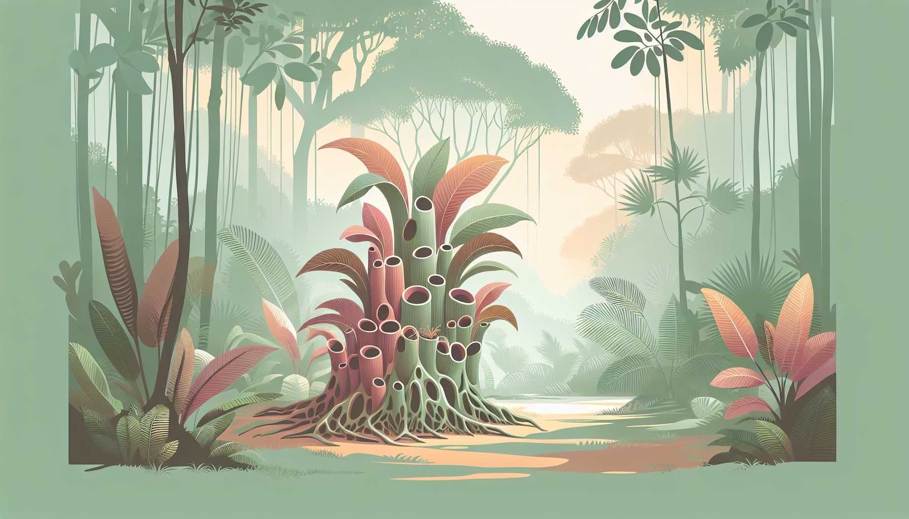 Illustration of Squamellaria plant habitats