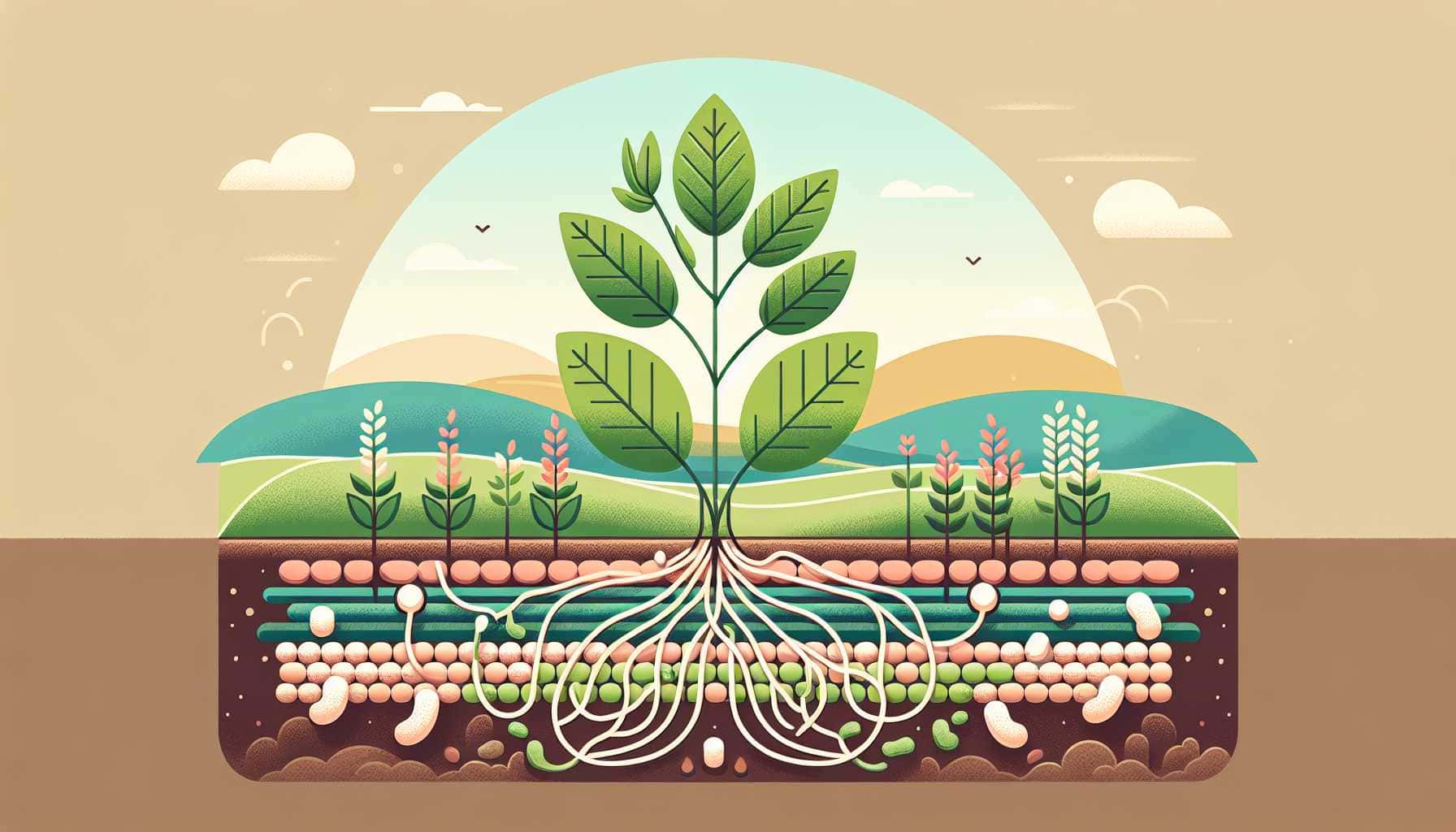 Illustration of thriving legume plant