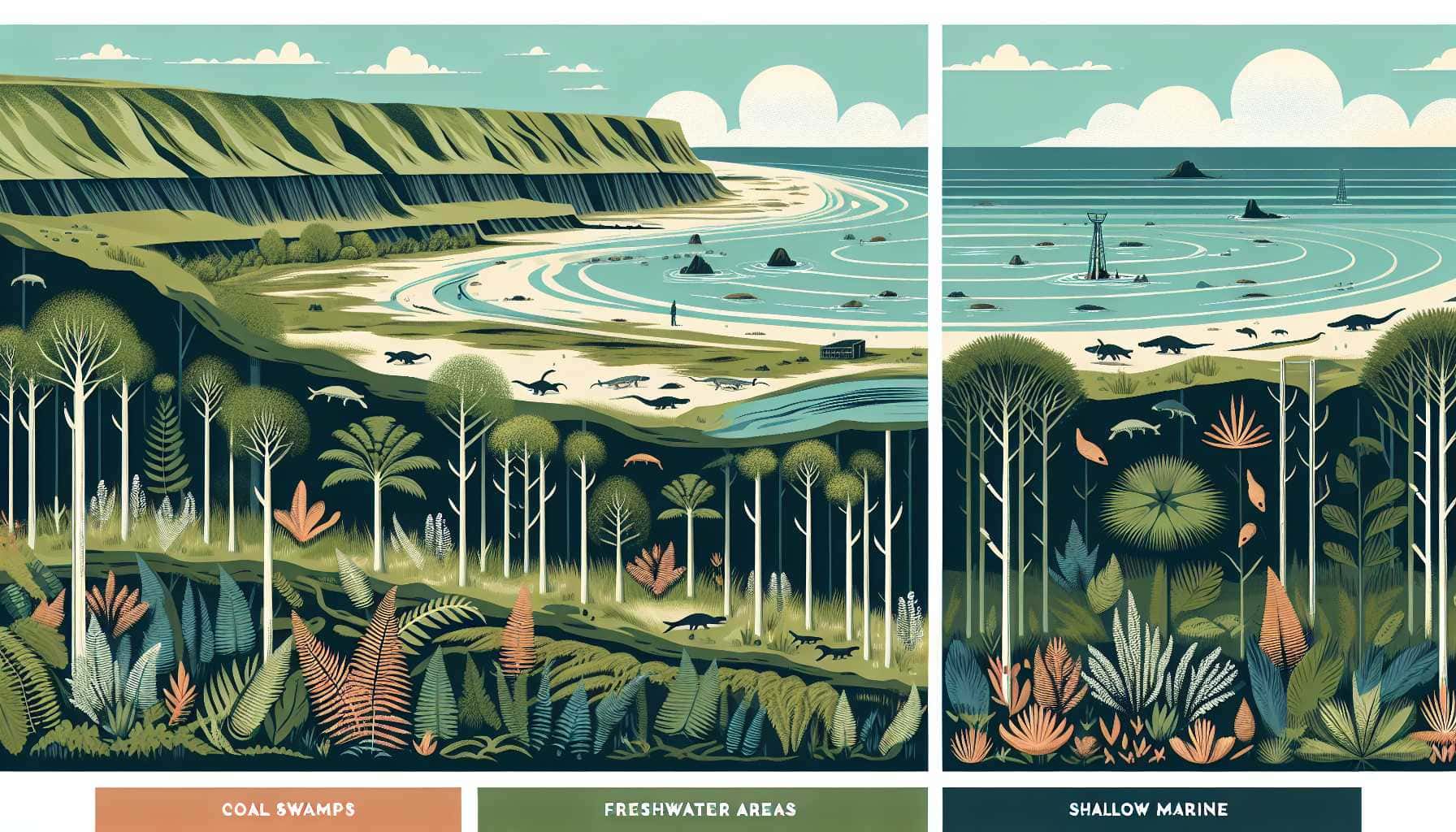 Illustration of ancient ecosystems