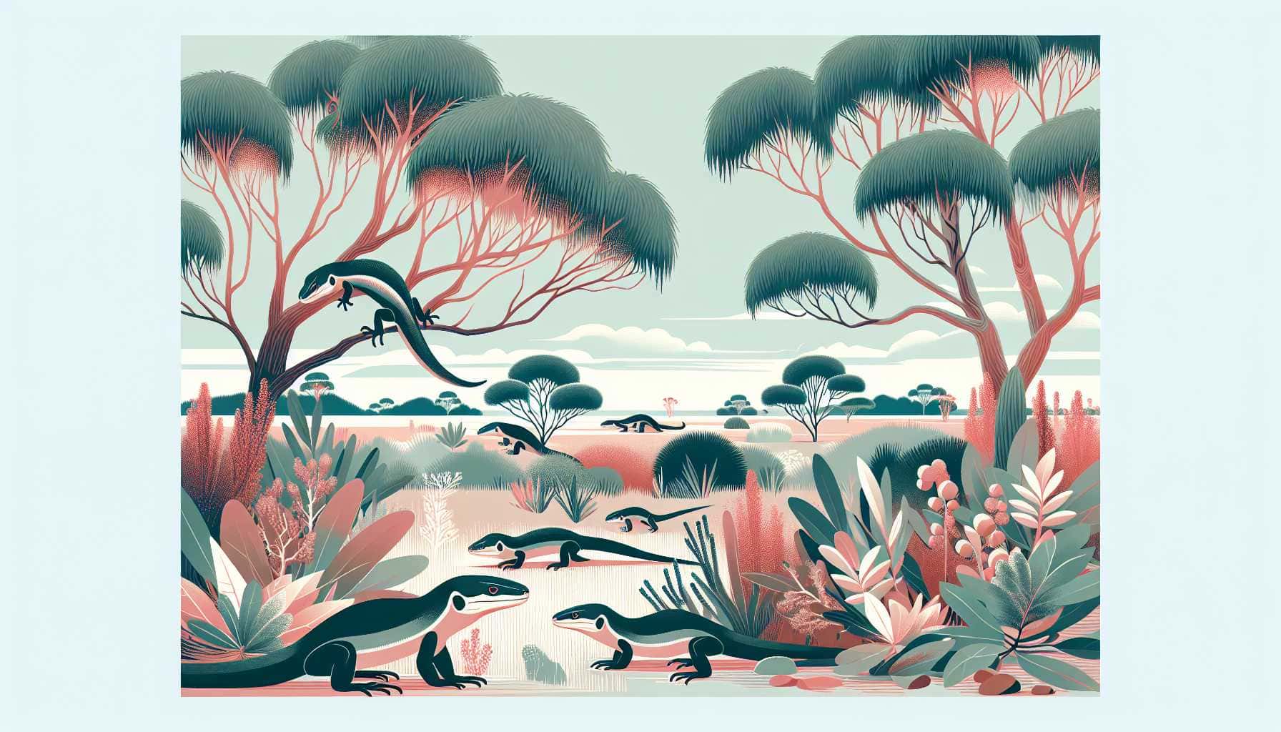 Illustration of Australian skinks thriving