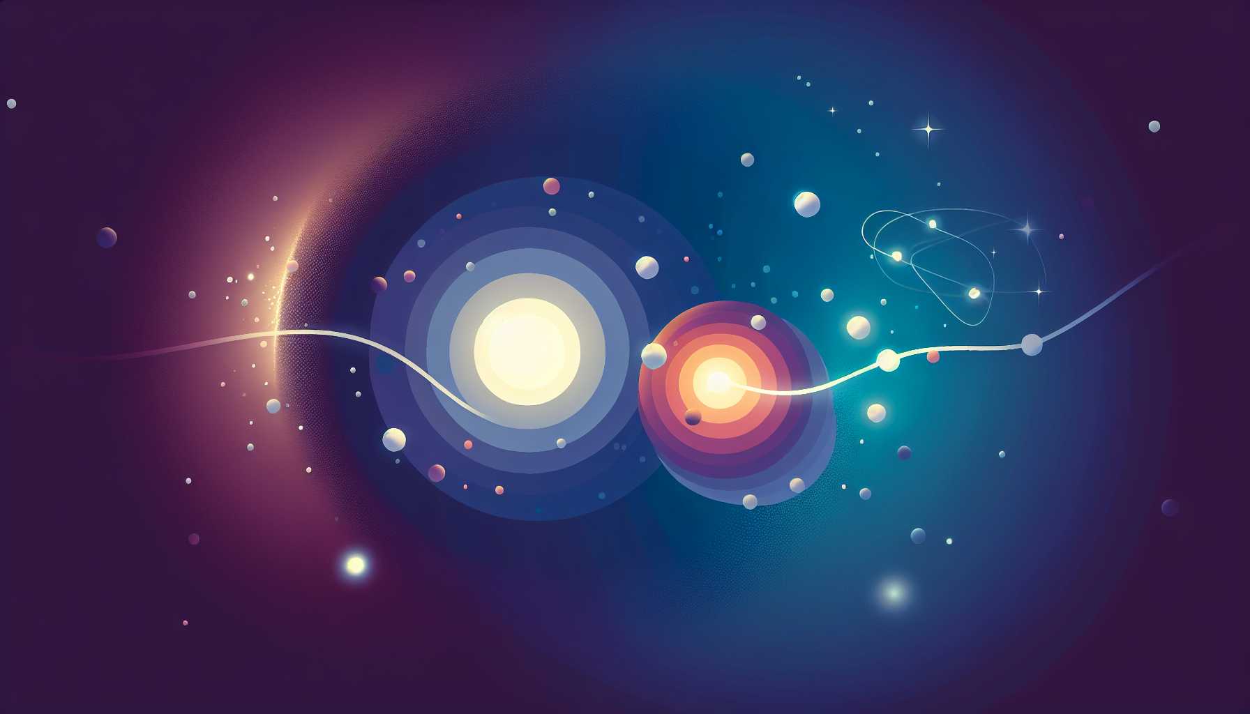 Illustration of early universe interactions