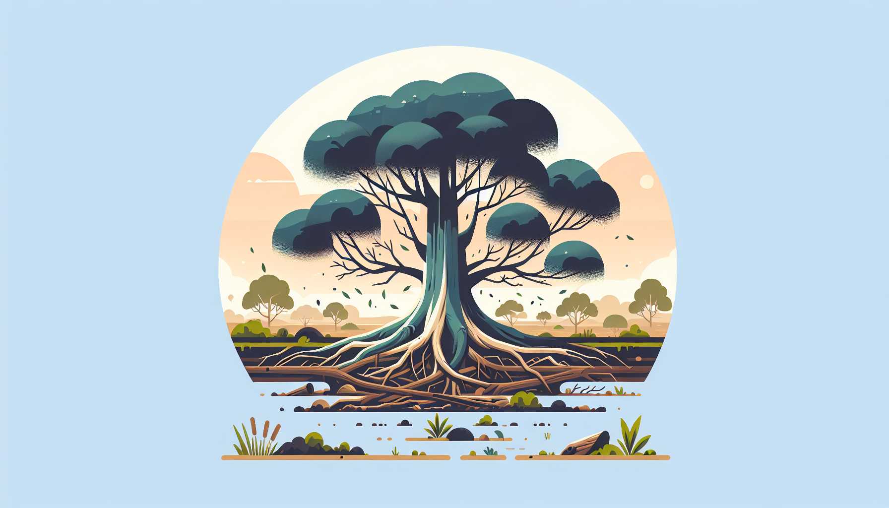 Illustration of an eucalypt tree