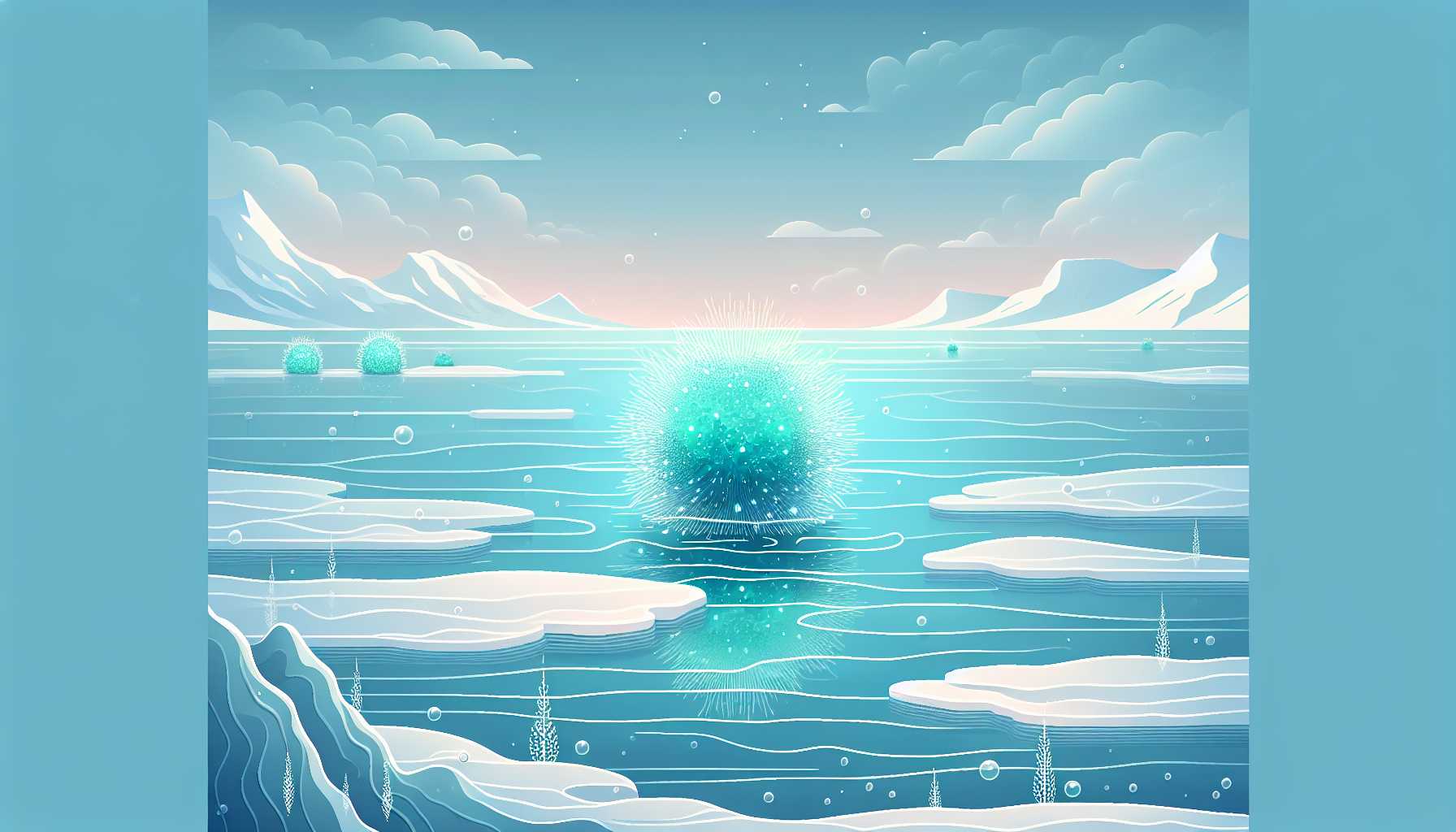 Illustration of glowing ocean organisms