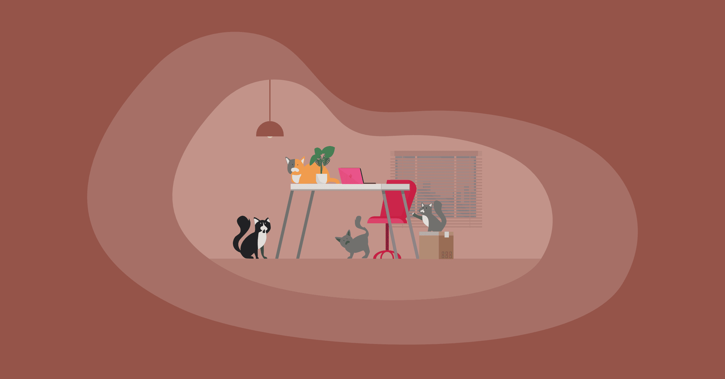 Illustration of domestic cats