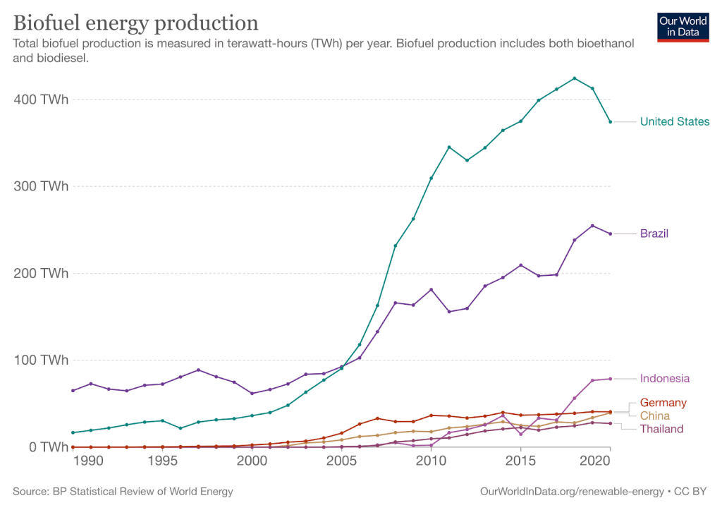 Illustration of biofuel energy production