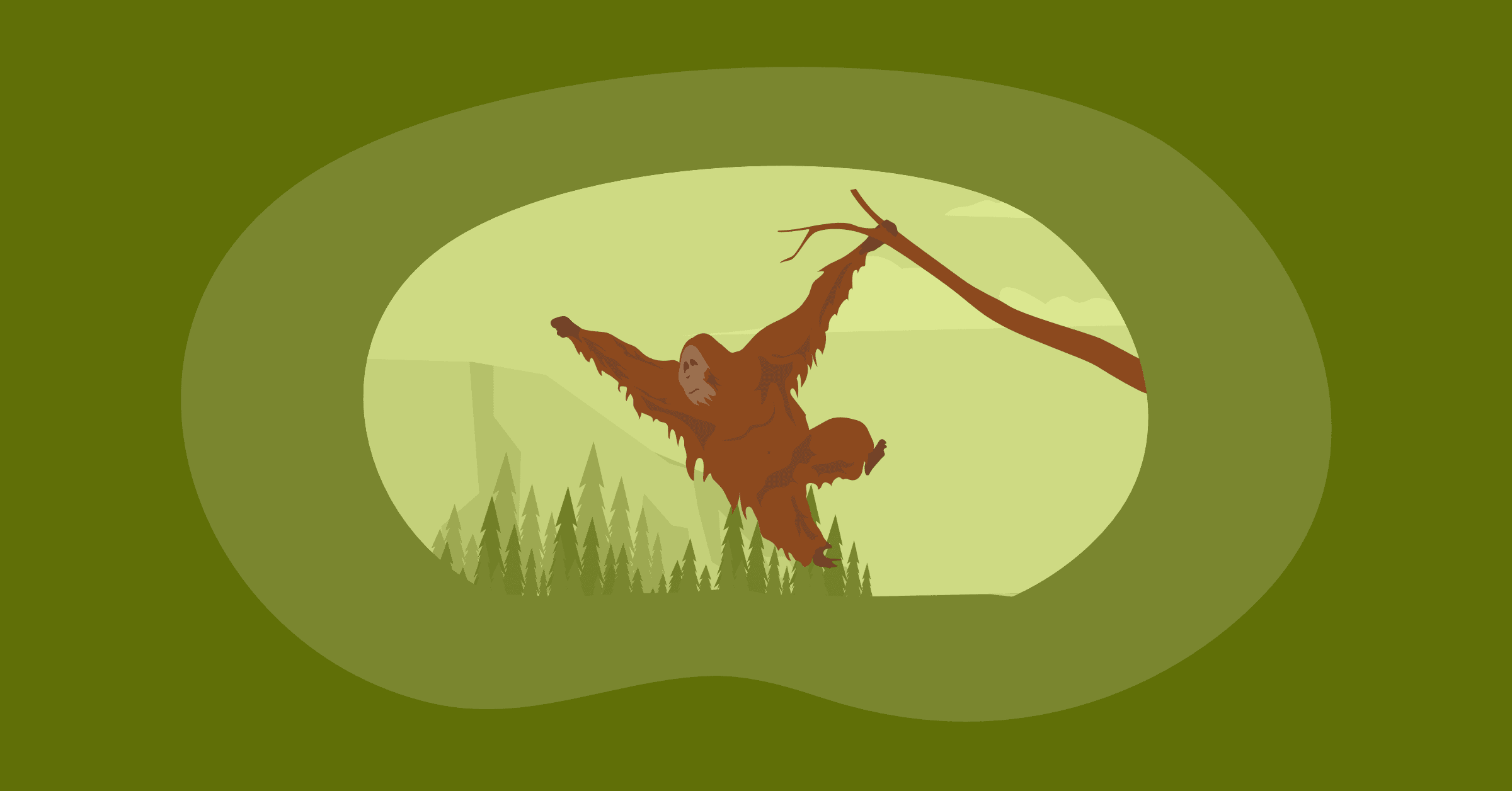 Illustration of an orangutan