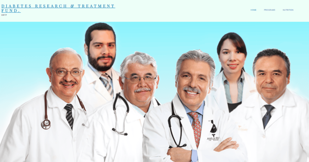 Screenshot of the American Diabetes Research and Treatment Fund homepage