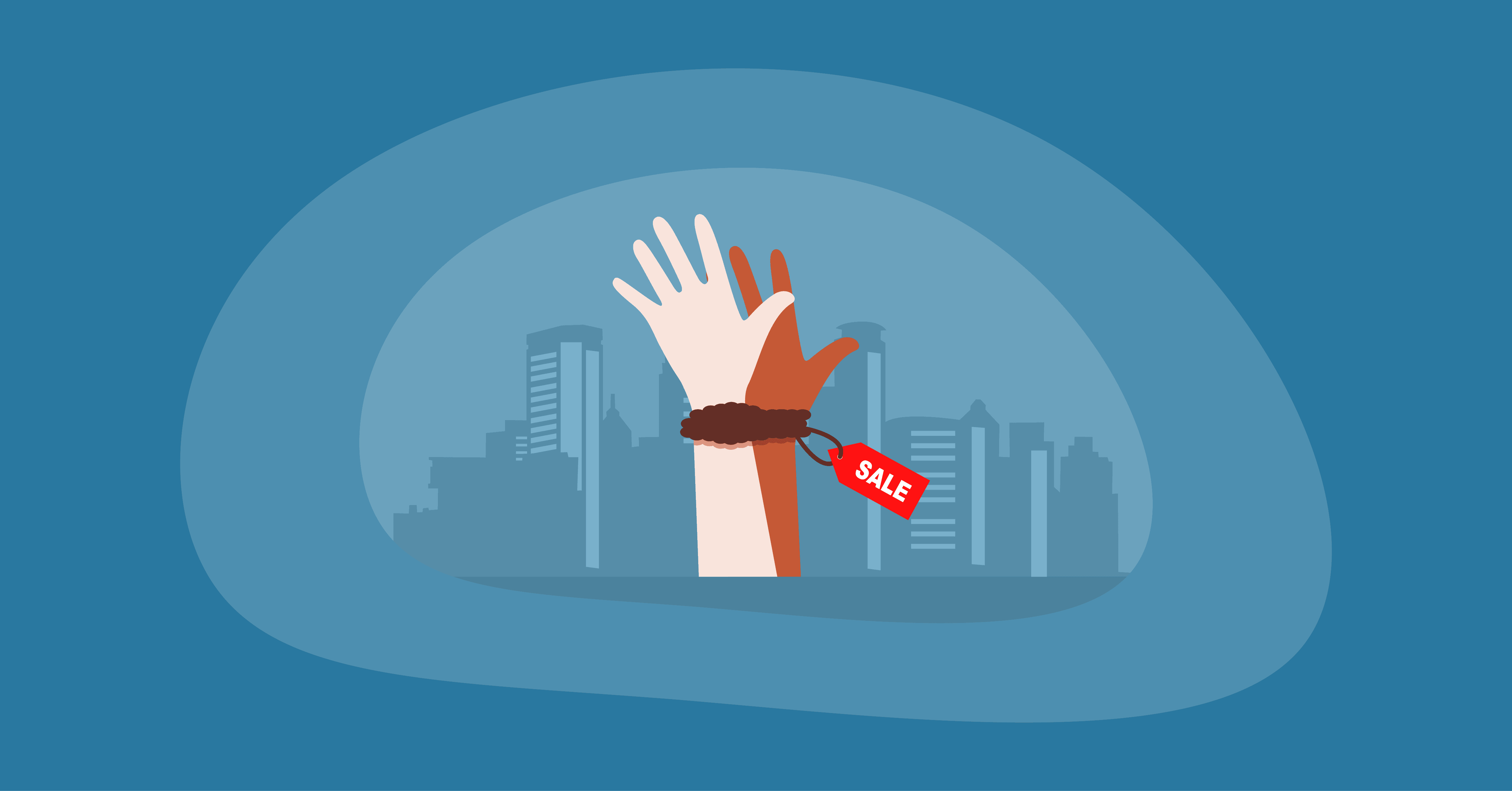 Attempted illustration of human trafficking victims