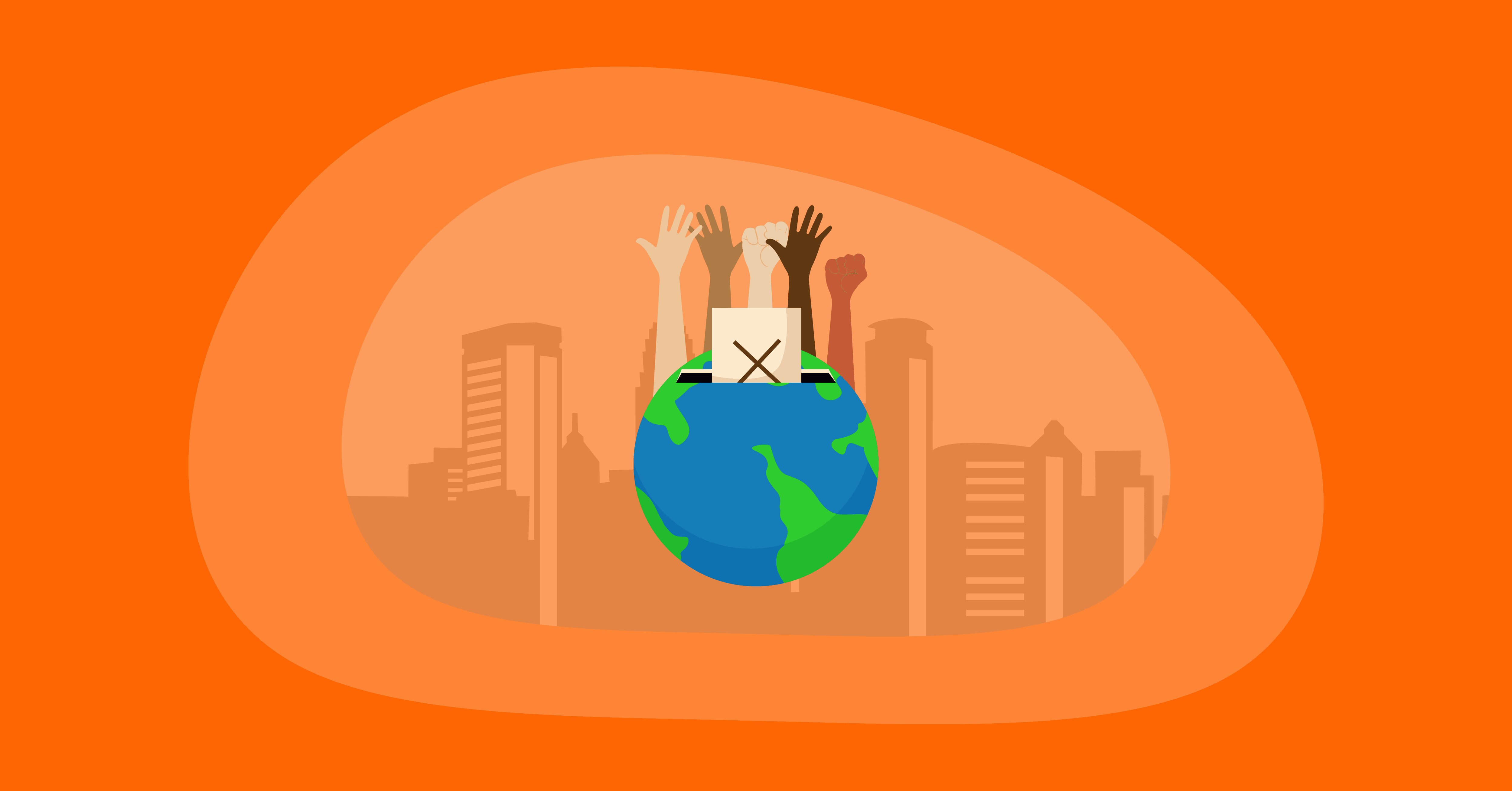 Attempted illustration of global democracy