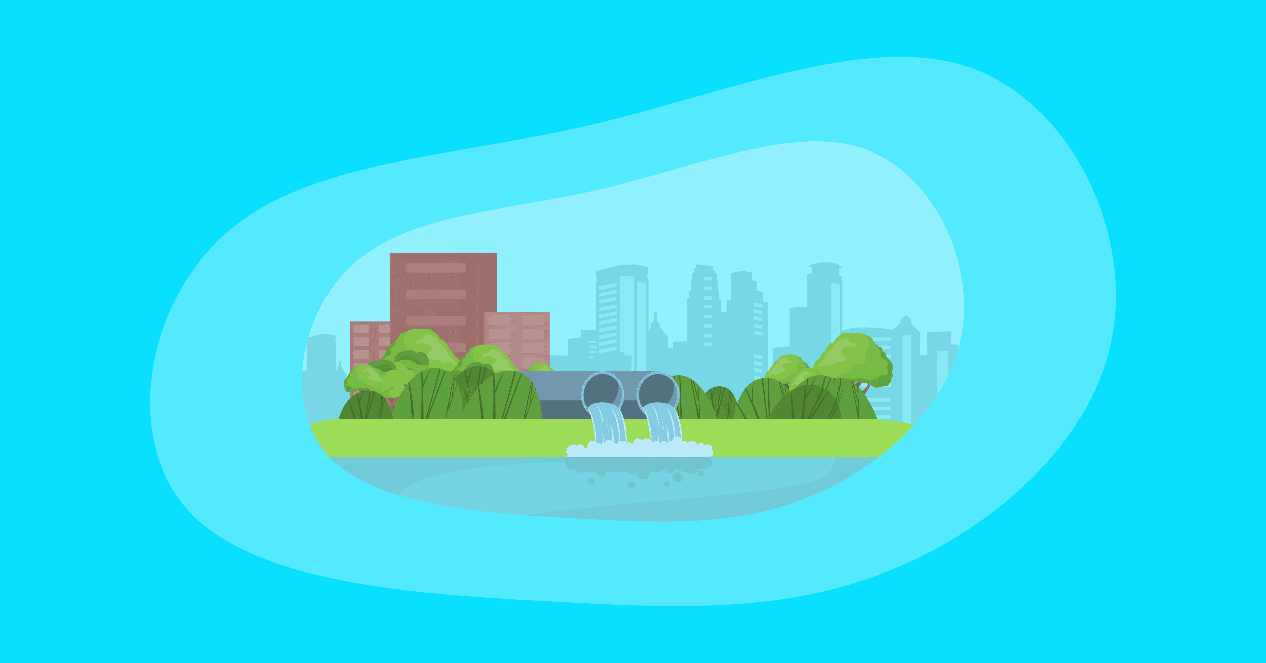 Illustration of a river in danger