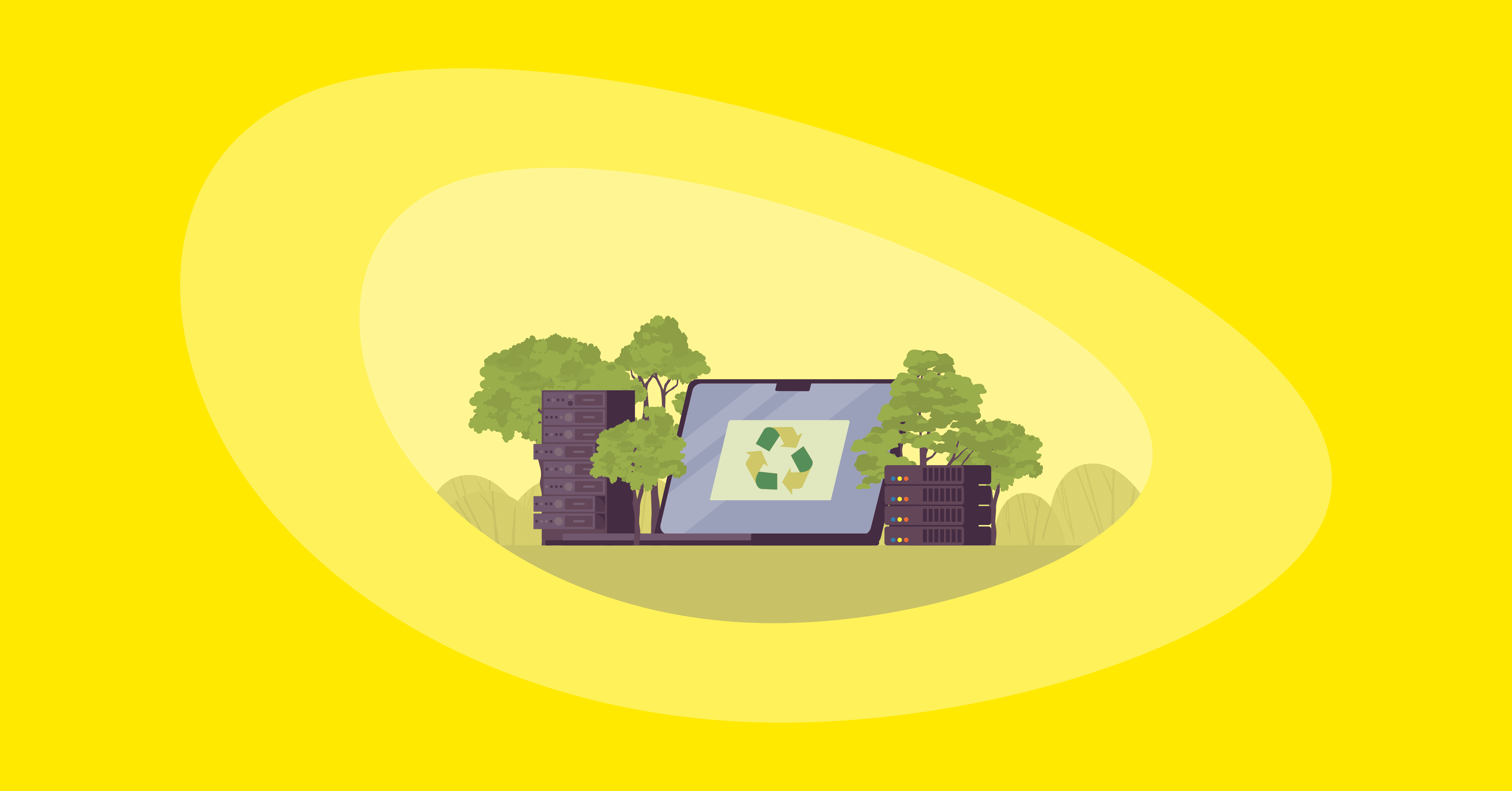 Illustration of recycling computer and other technology