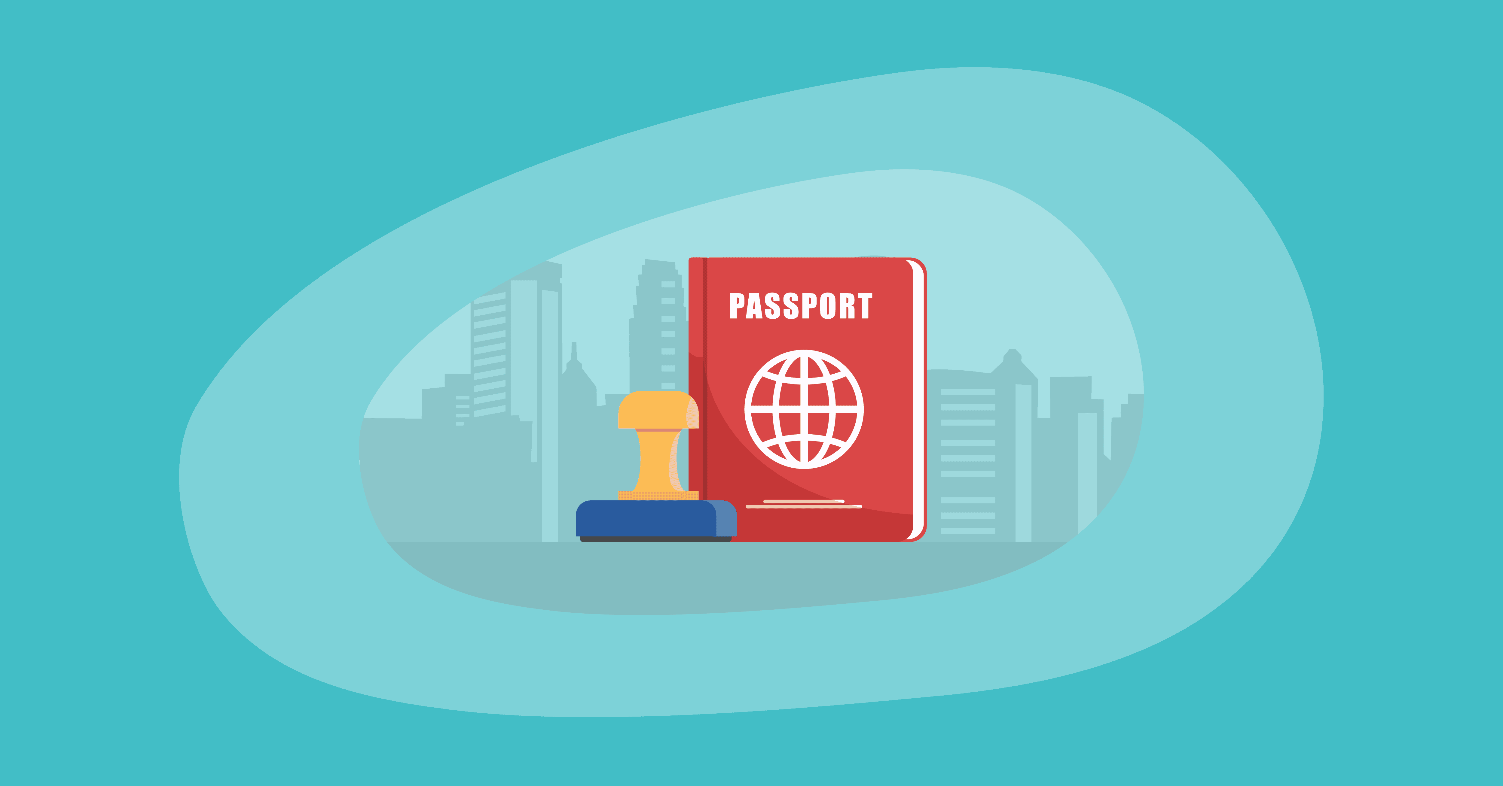 Illustration of a passport as a symbol for immigration