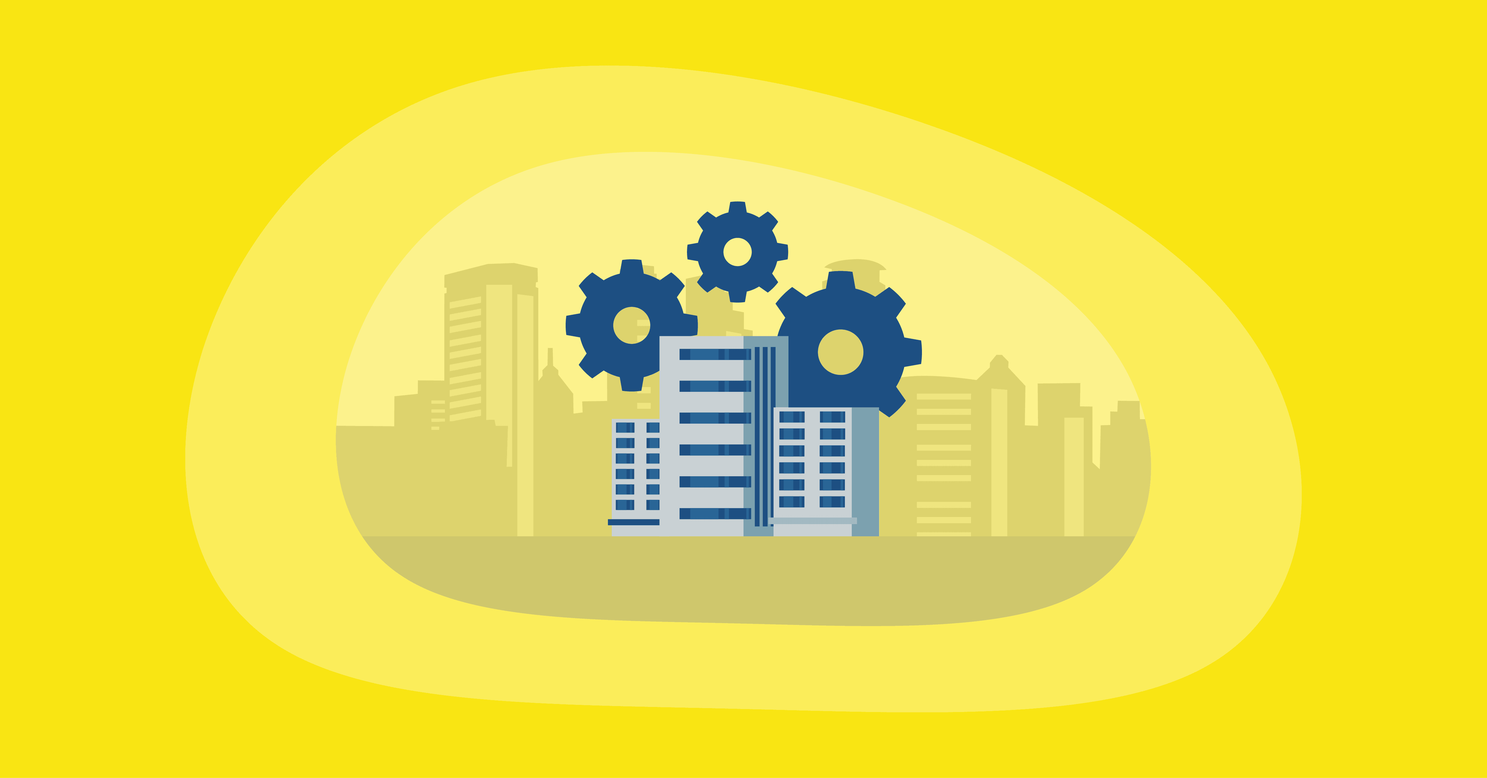 Attempted illustration of buildings and progress as a symbol for developing countries