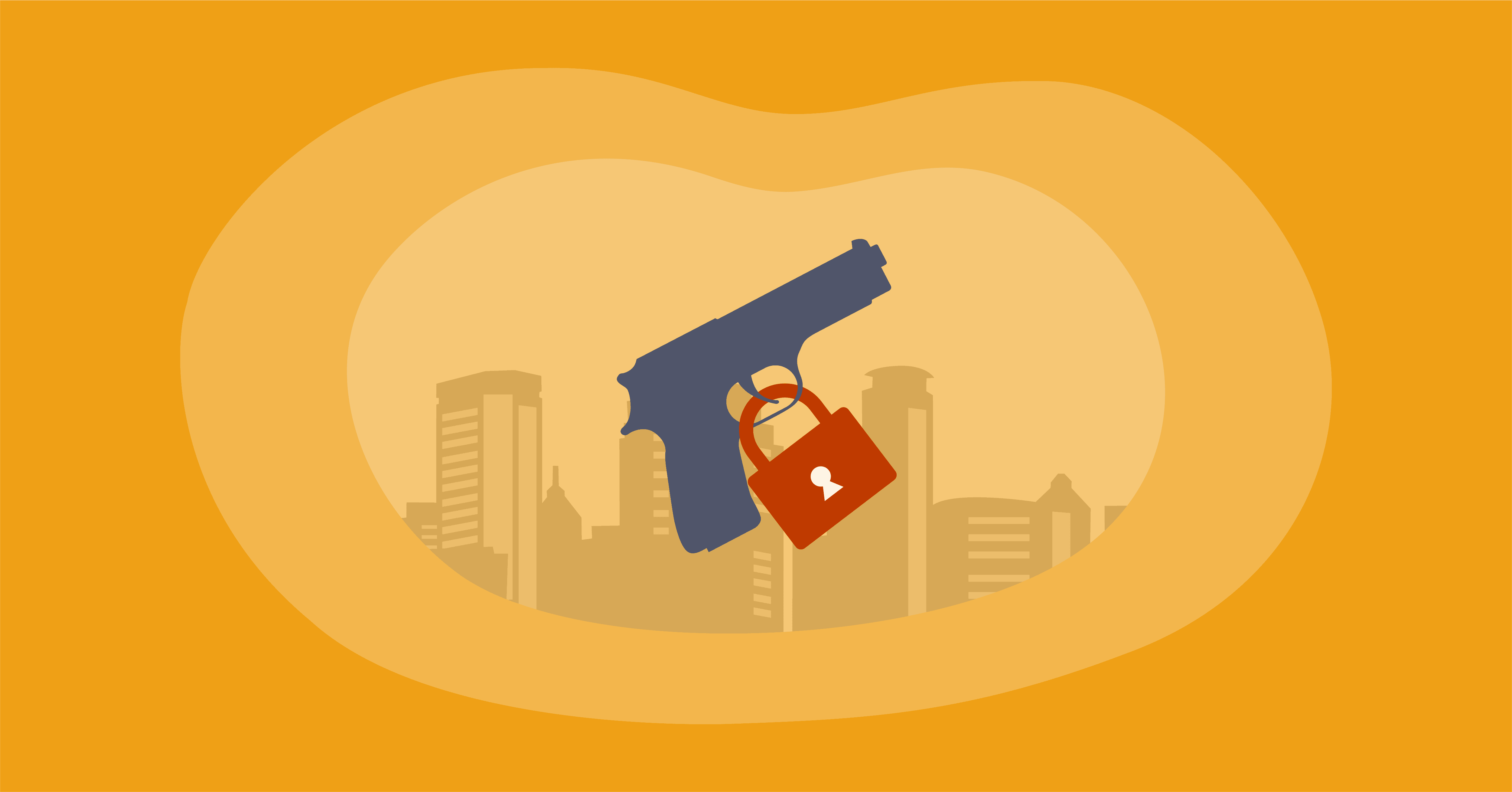Illustration of a gun with a padlock