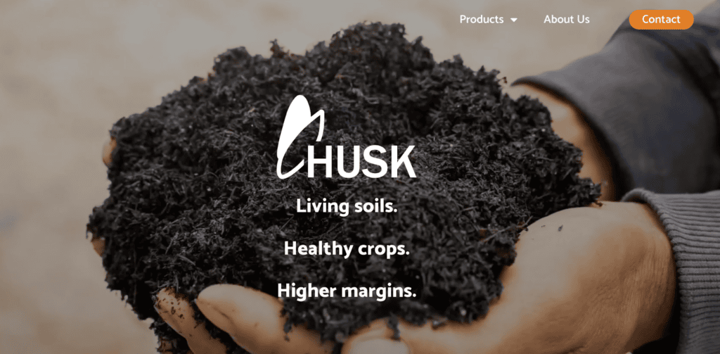 Screenshot of the Husk front page