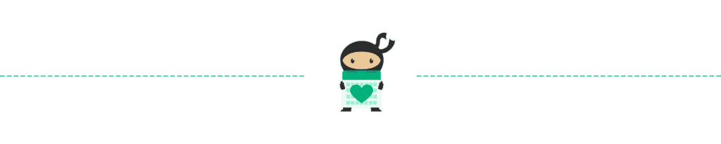 Illustration of a ninja holding up an awareness calendar
