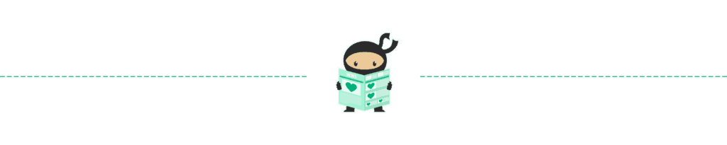 Illustration of a ninja holding up a newsletter with many good news