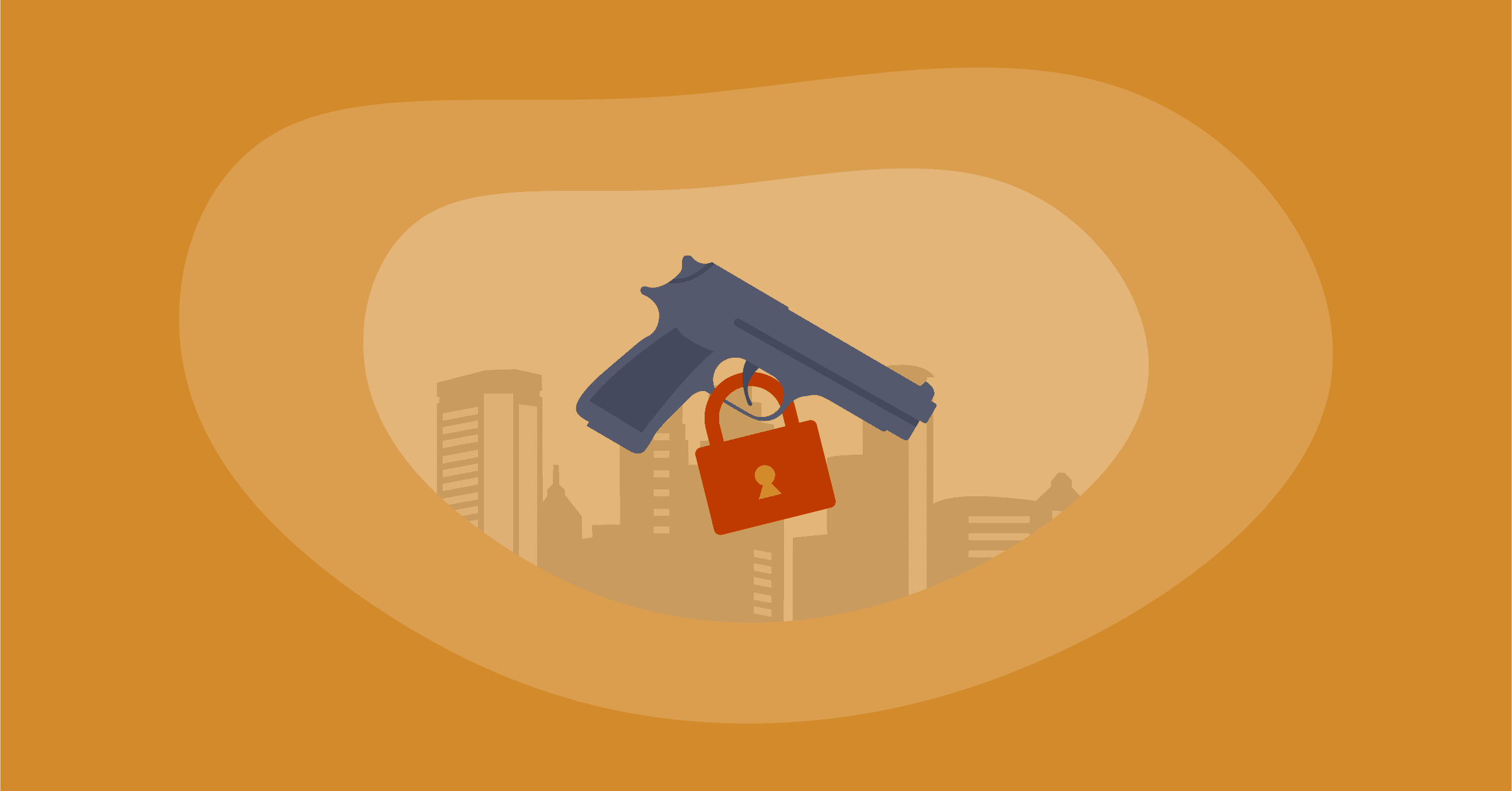 Illustration of a gun with a safety lock