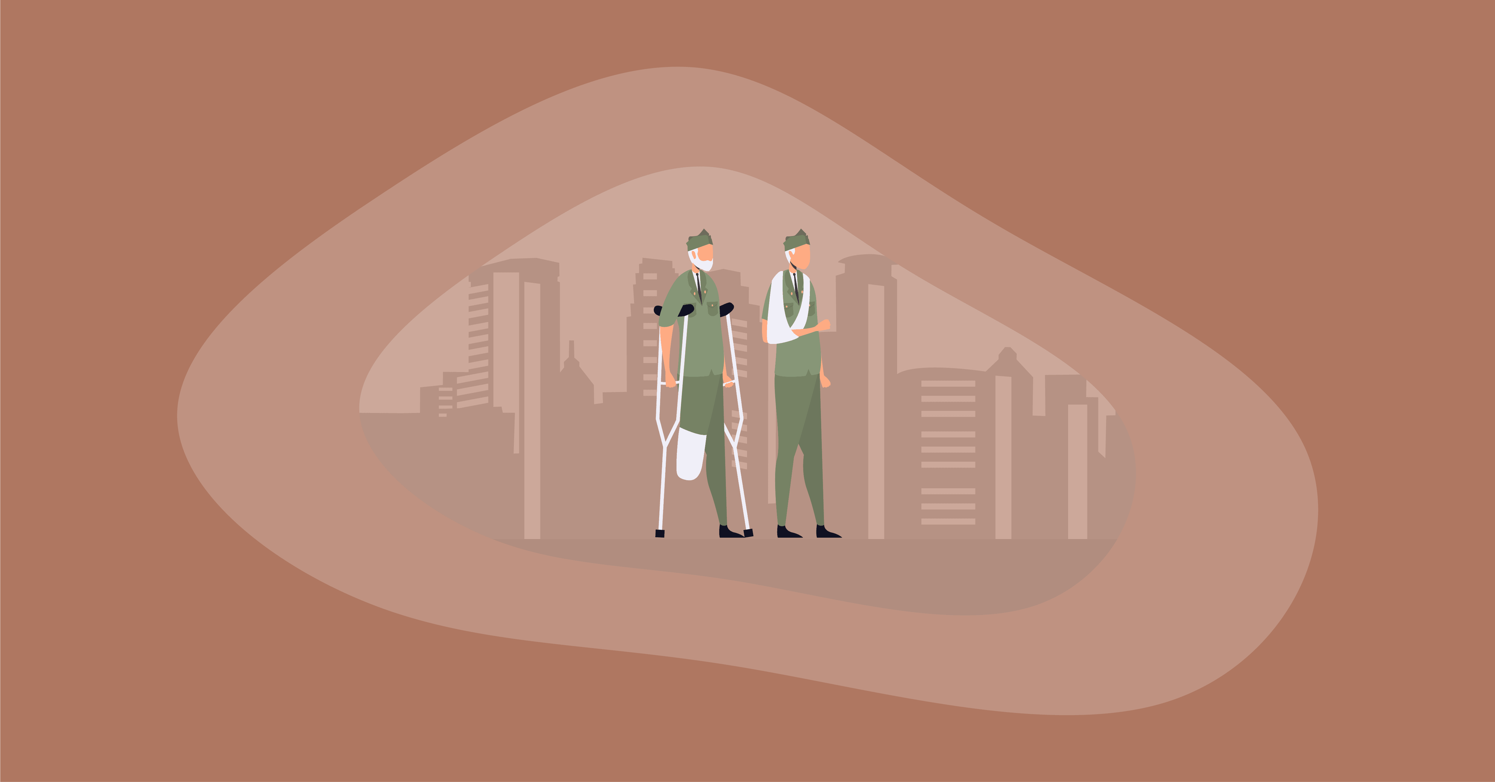 Illustration of wounded veterans