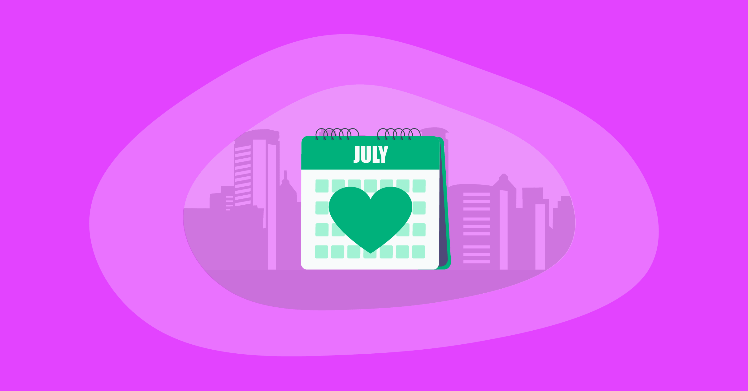 Illustration of an awareness calendar for July