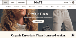 Screenshot of the MATE the label front page
