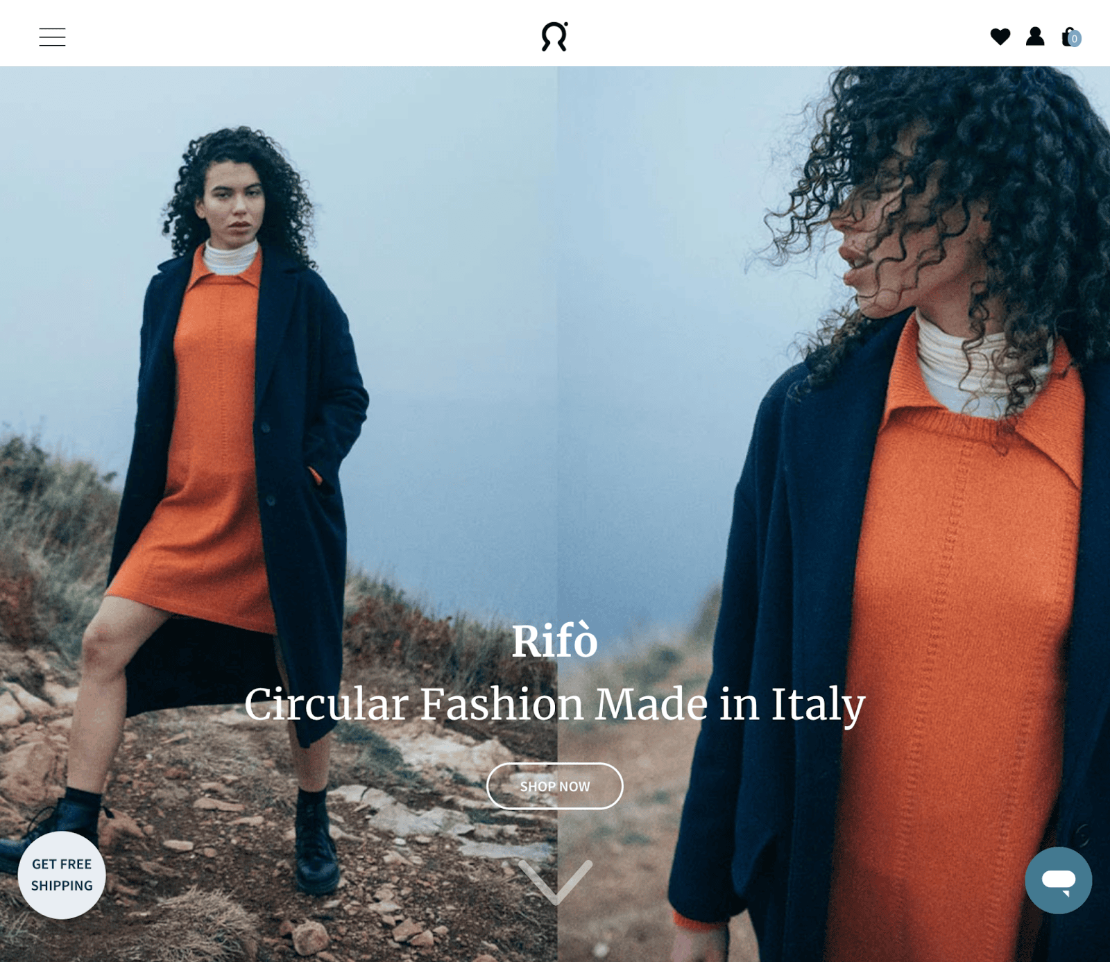 Screenshot of the Rifo front page