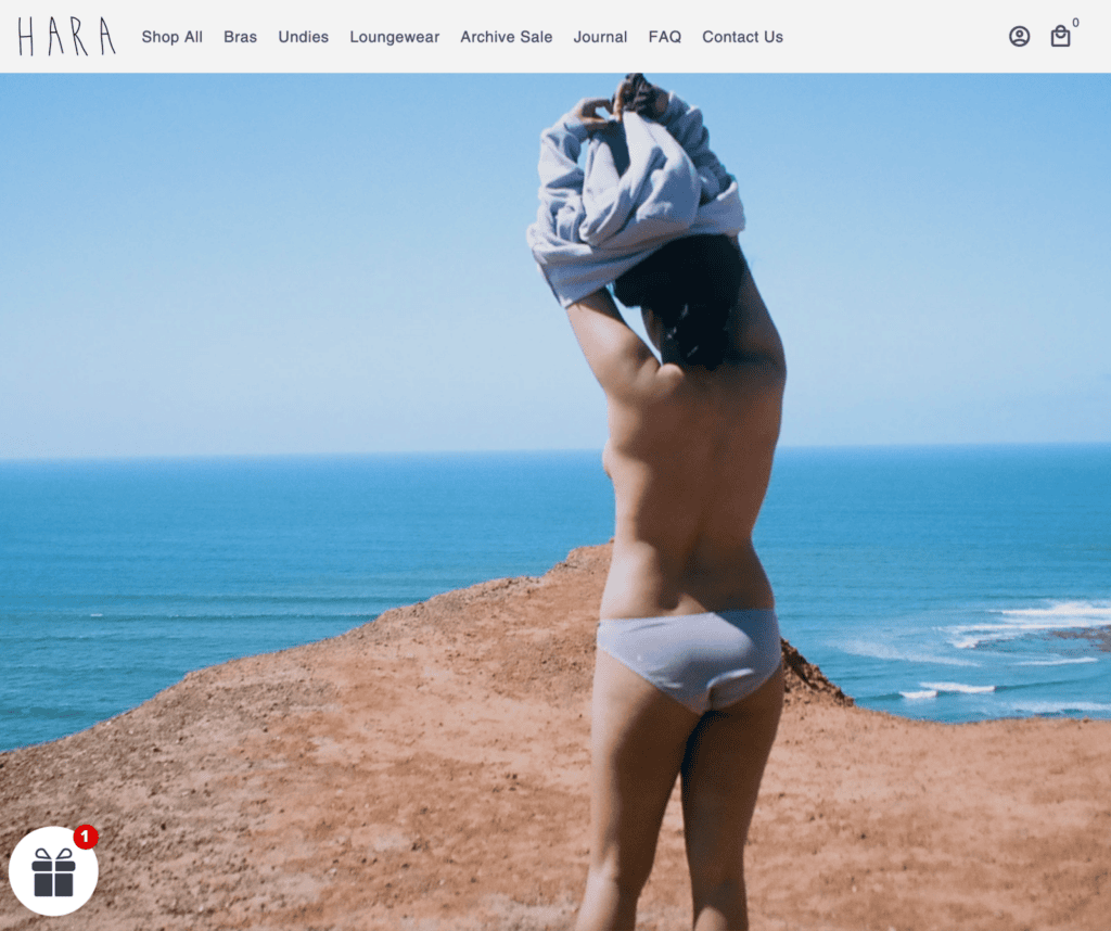 Screenshot of the Hara the label front page