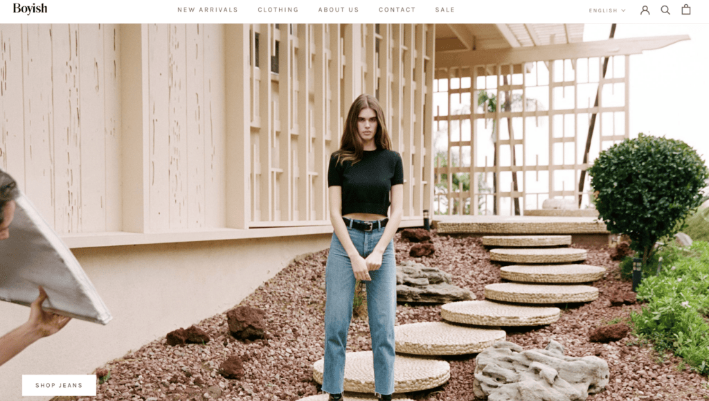 Screenshot of the Boyish front page