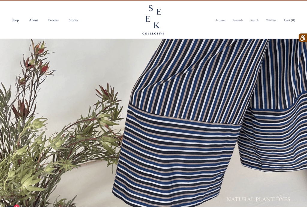 Screenshot of the Seek Collective front page