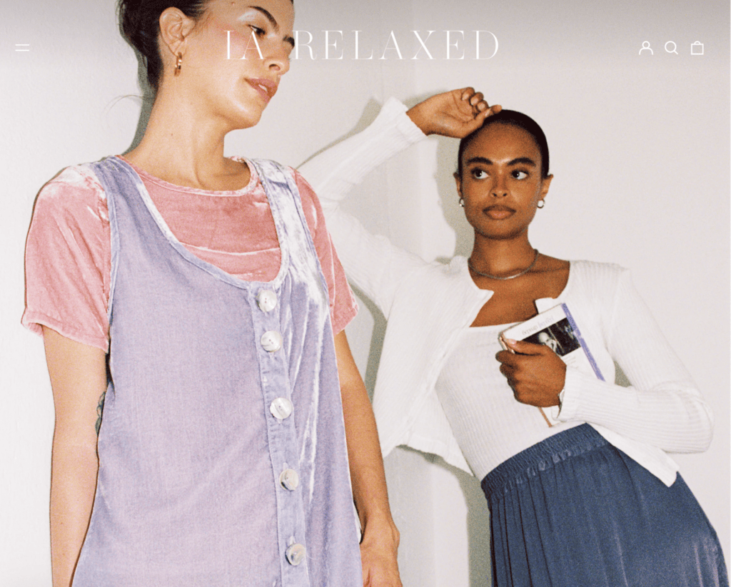 Screenshot of the LA Relaxed front page