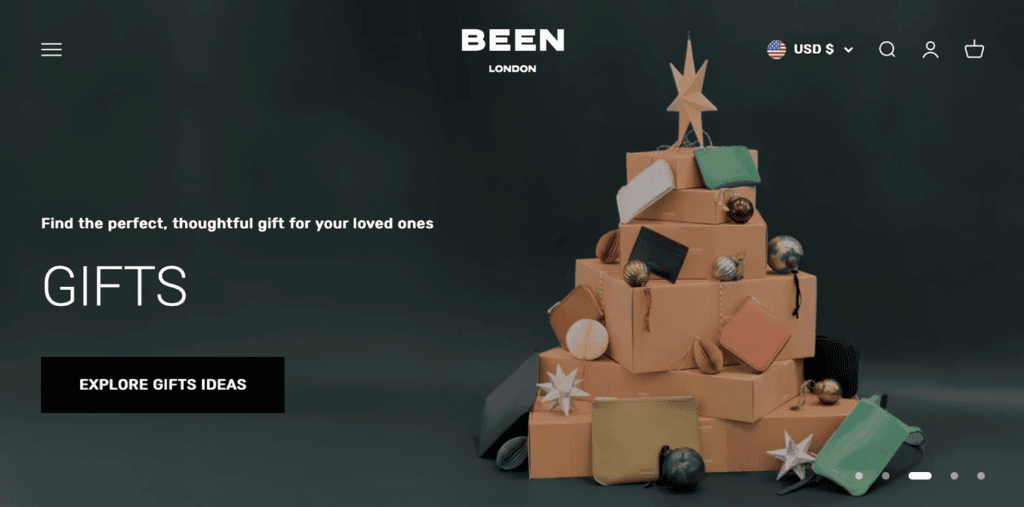 Screenshot of the BEEN London front page