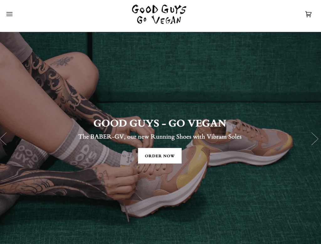 Screenshot of the Good Guys front page