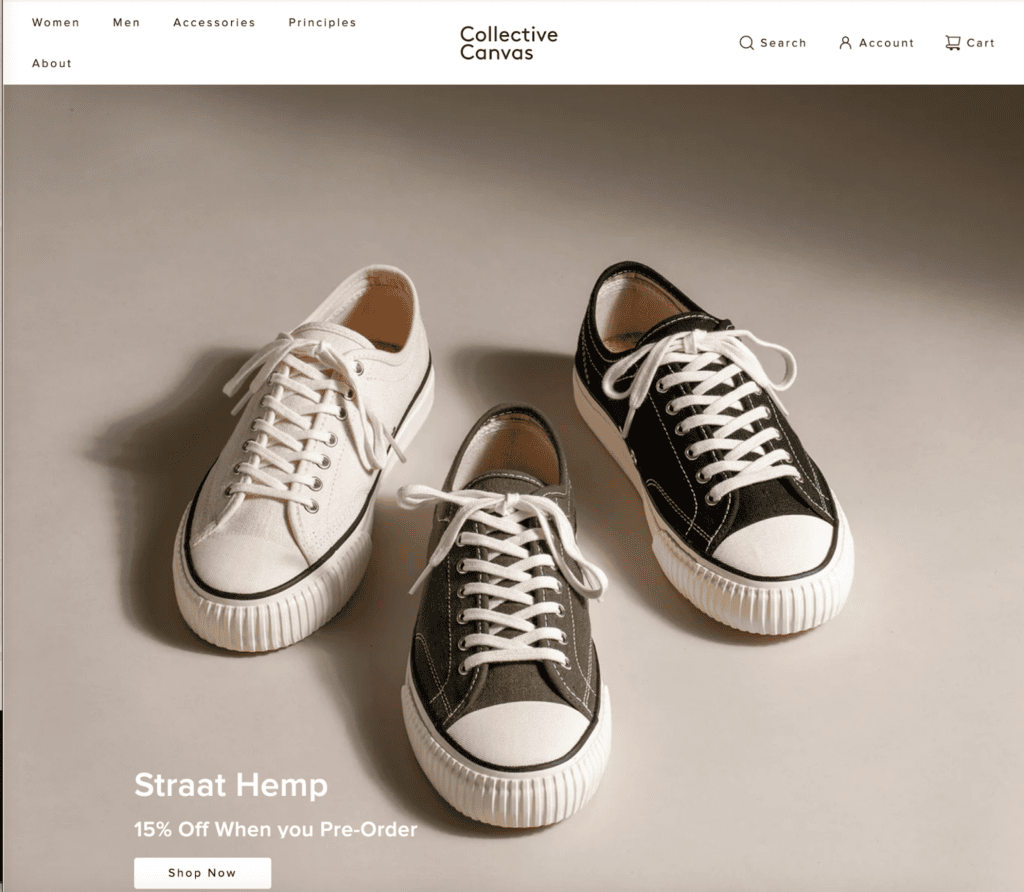 Screenshot of Collective Canvas front page