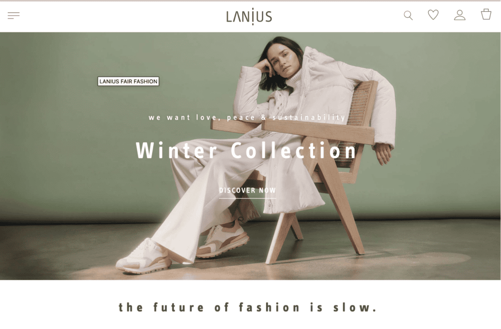 Screenshot of the Lanius front page