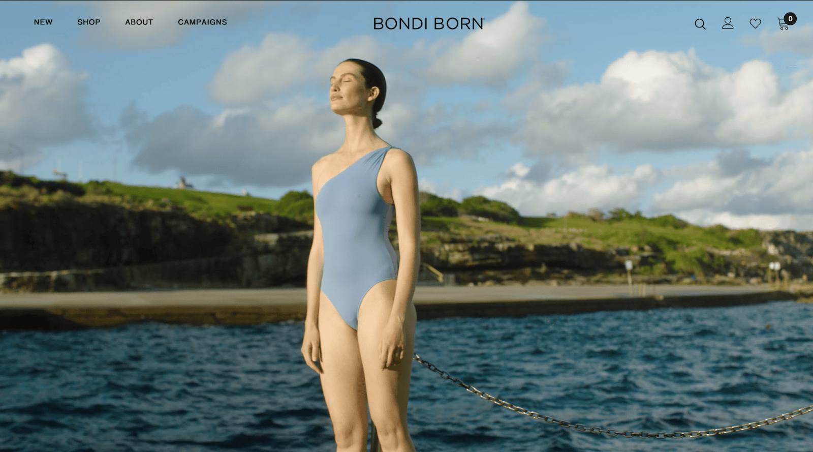 BONDI BORN - front page Screenshot of the BONDI BORN front page