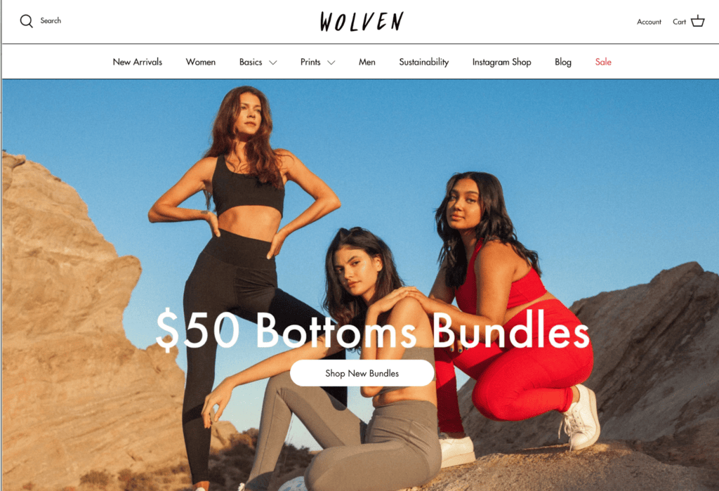 Screenshot of the Wolven front page