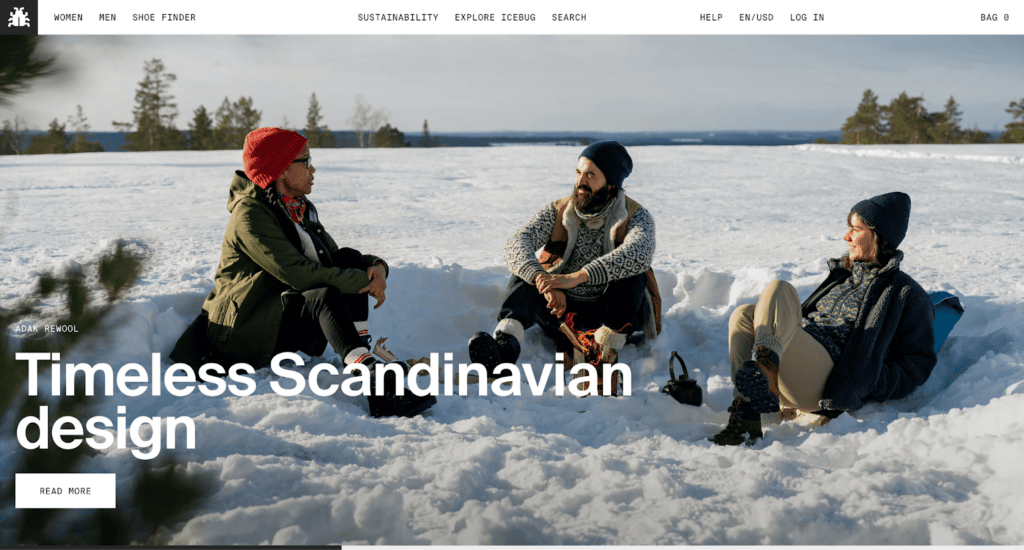 Screenshot of the Icebug front page