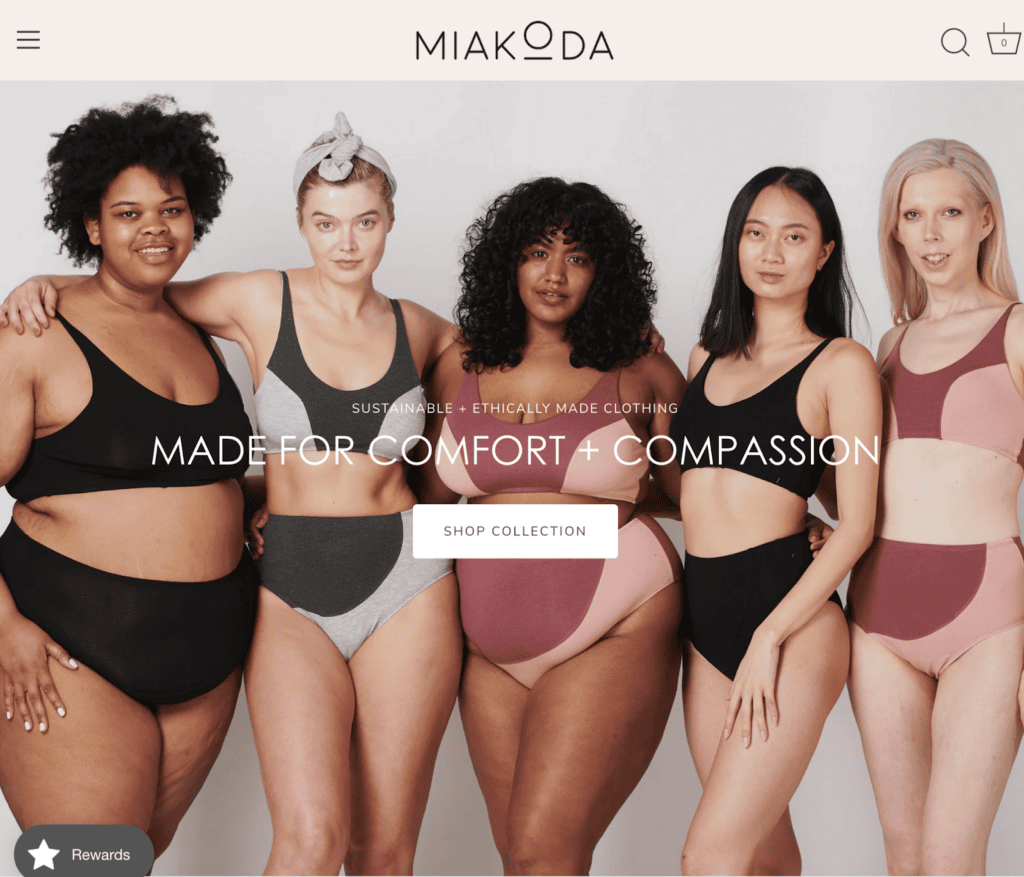 Screenshot of the Miakoda front page