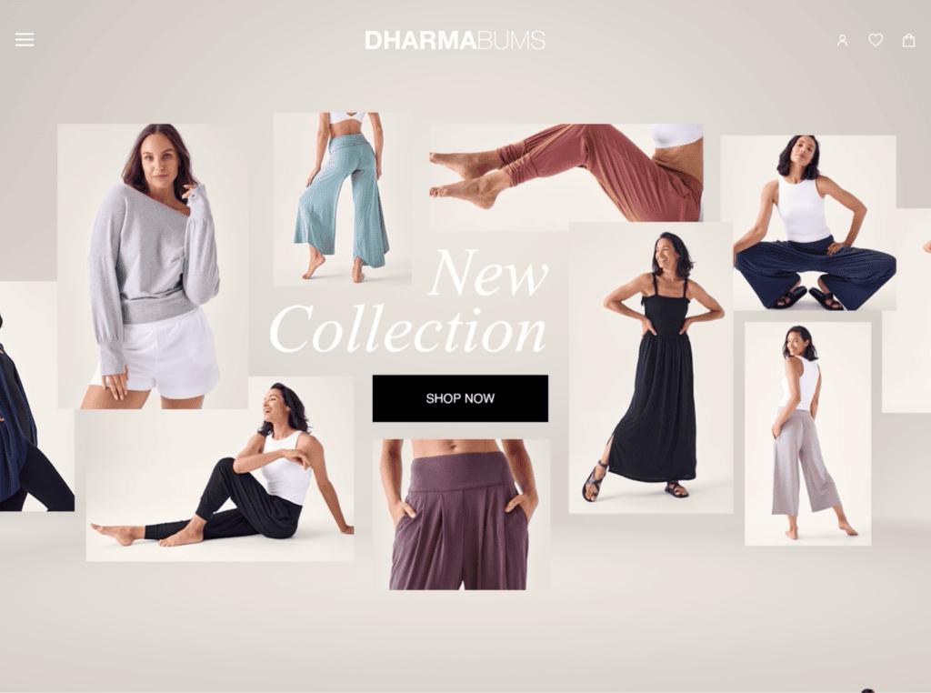 Screenshot of the Dharma Bums front page