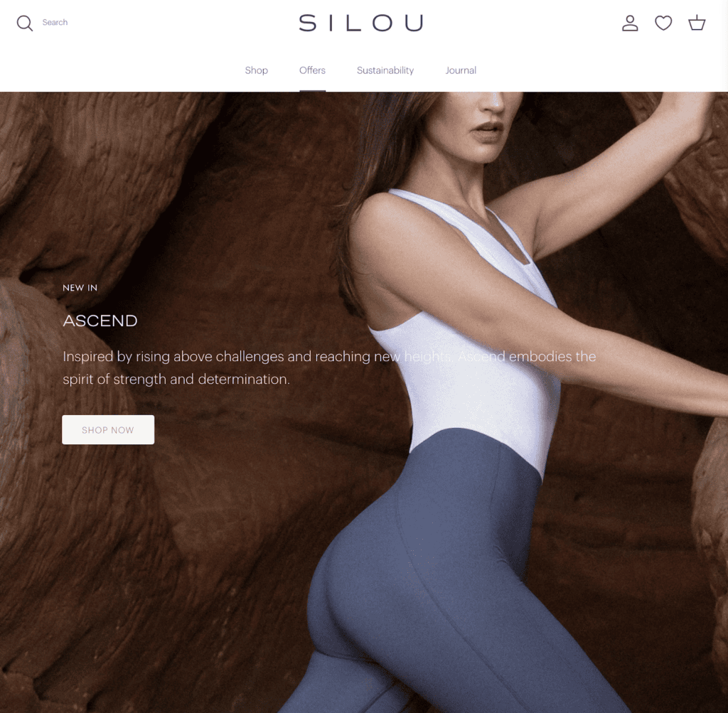 Screenshot of the Silou front page