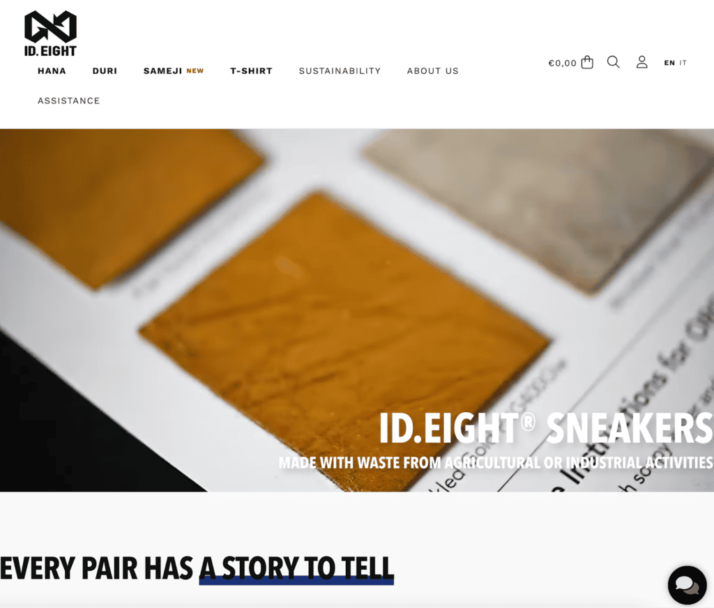 Screenshot of the Id.Eight front page