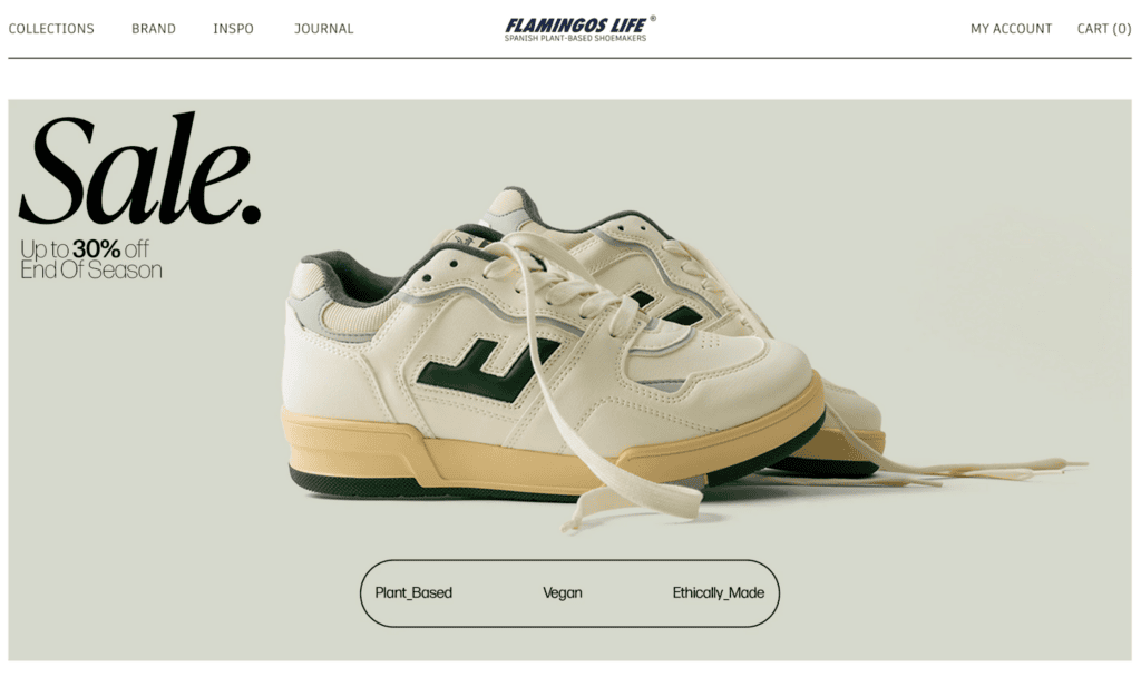 Screenshot of the Flamingos life front page