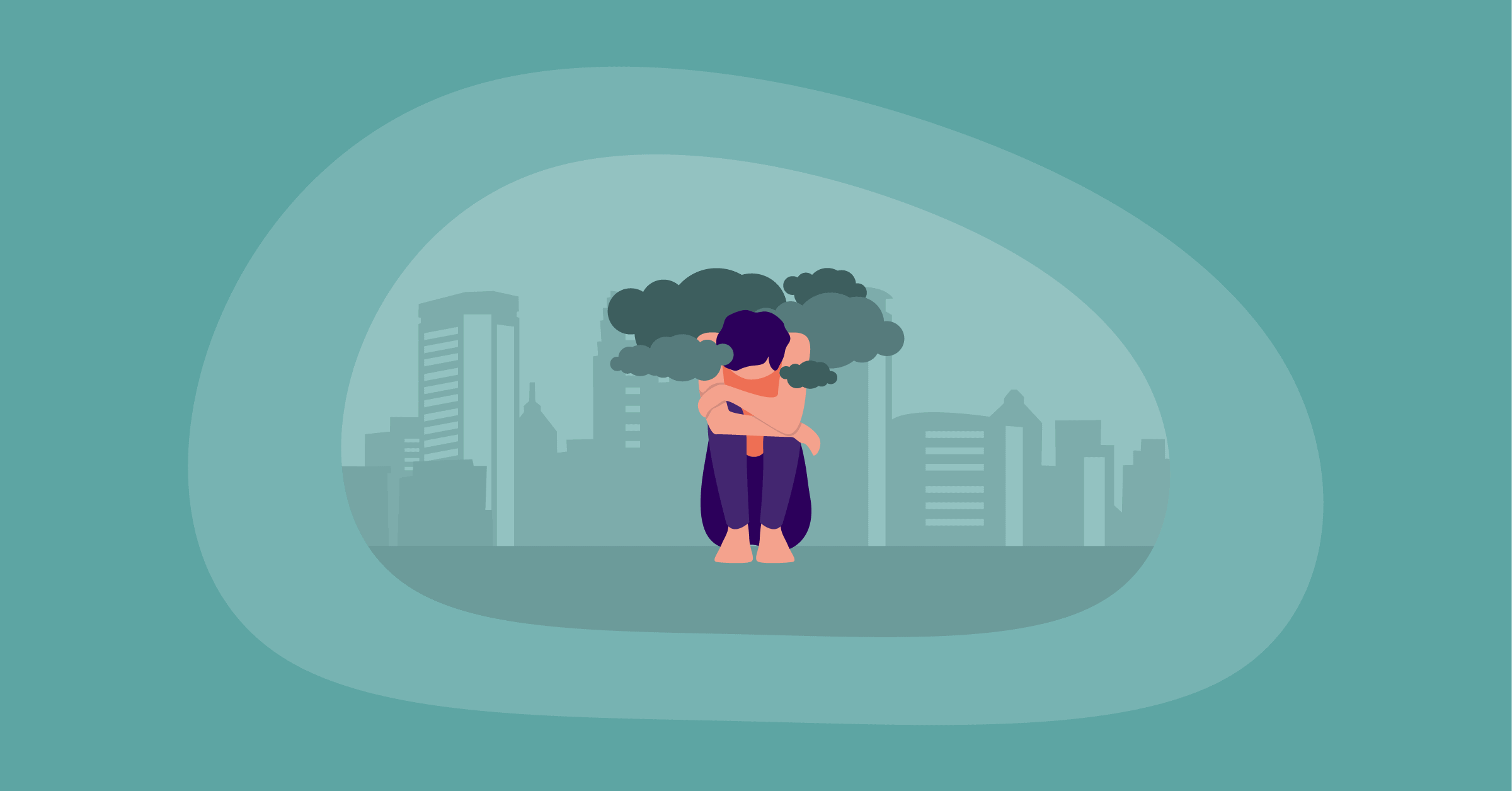 Illustration of a trauma victim