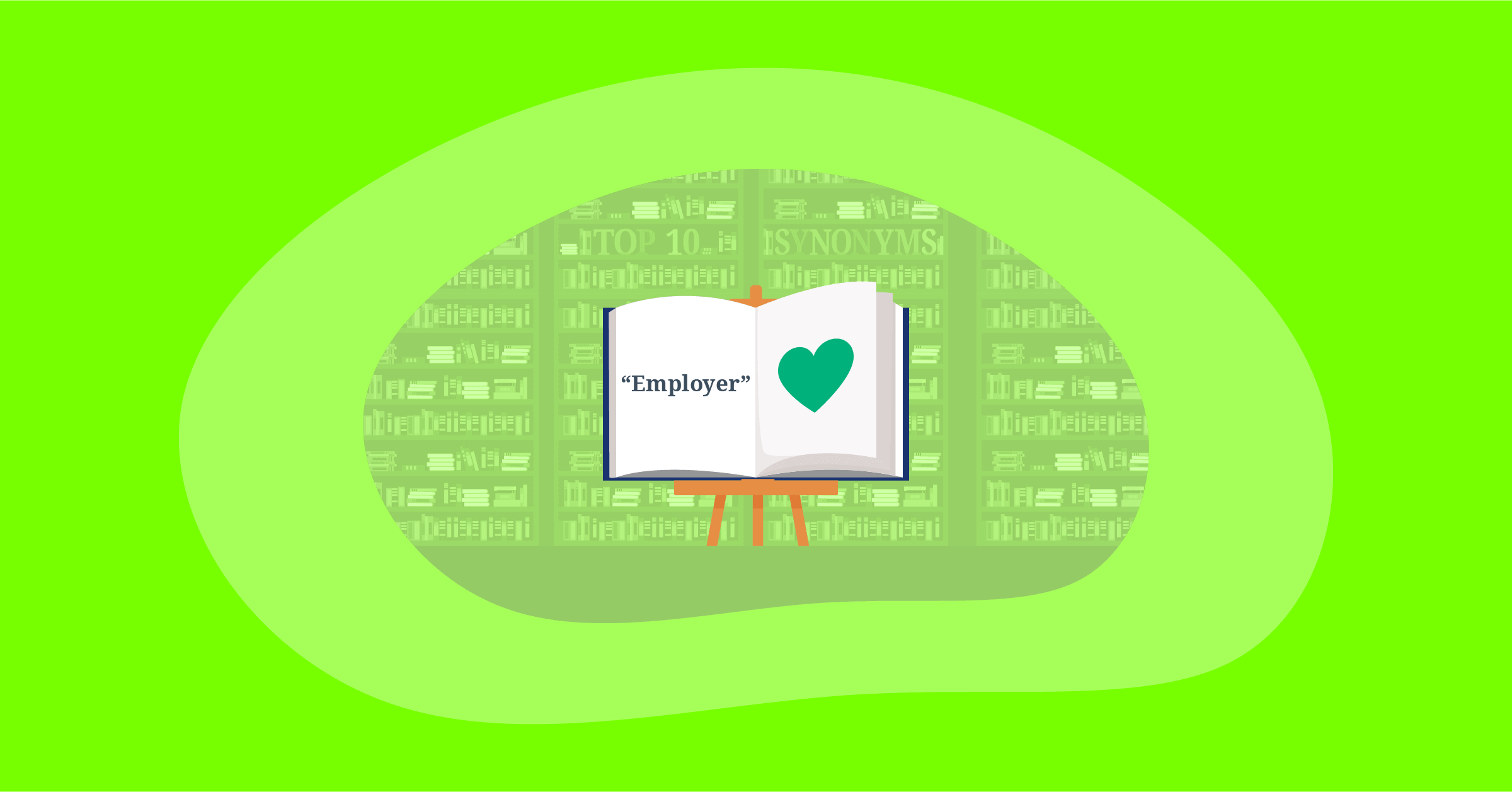 Illustration for top 10 positive impactful words for "Employer"