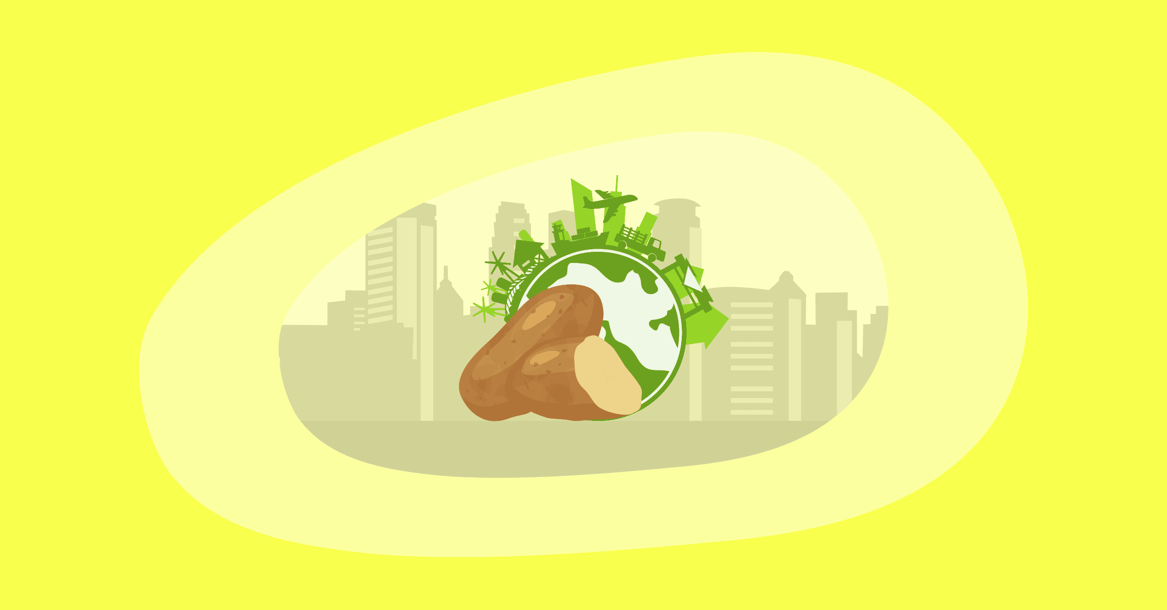 Illustration of the environmental impact of potatoes