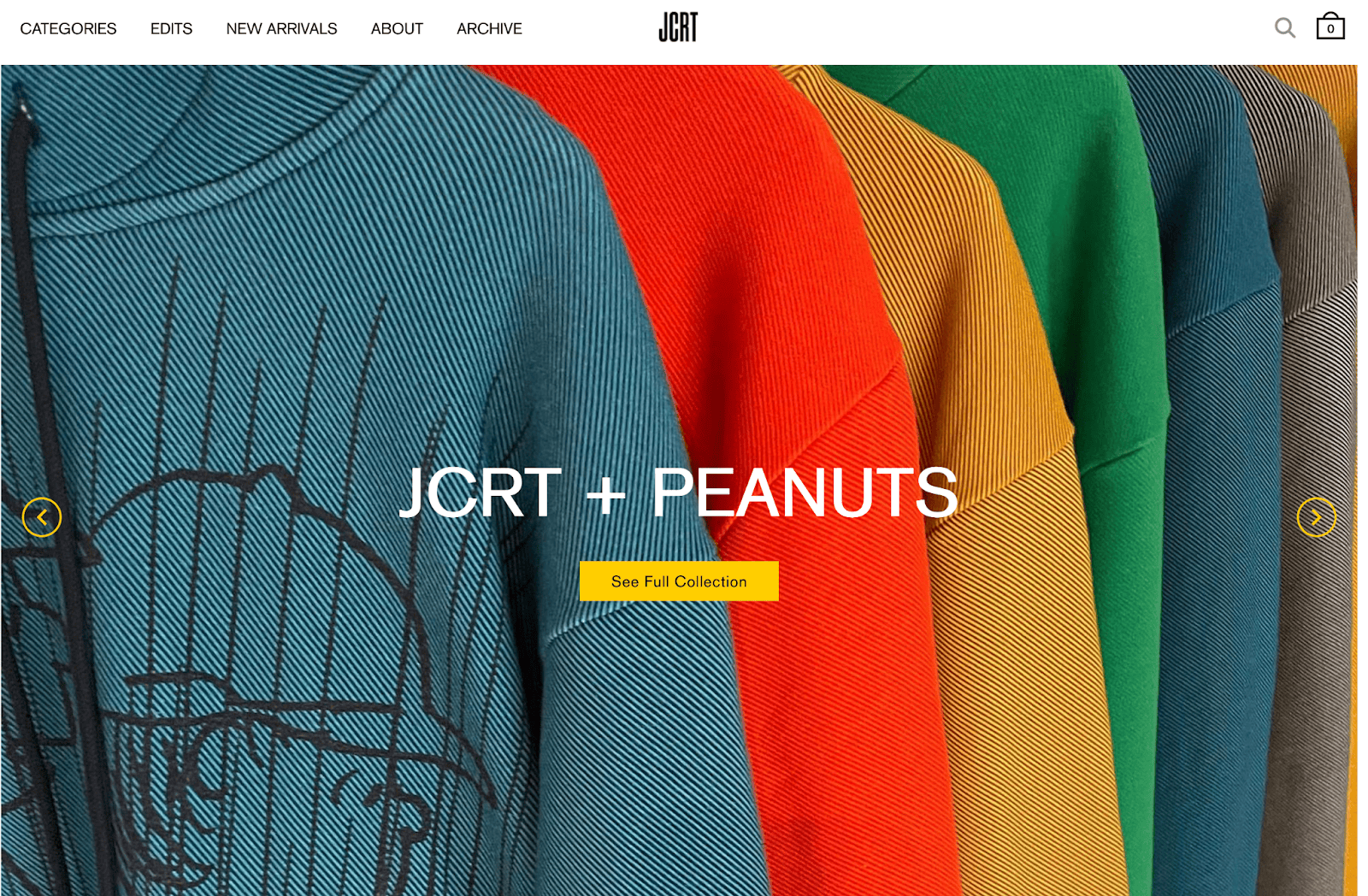 Screenshot of the JCRT front page