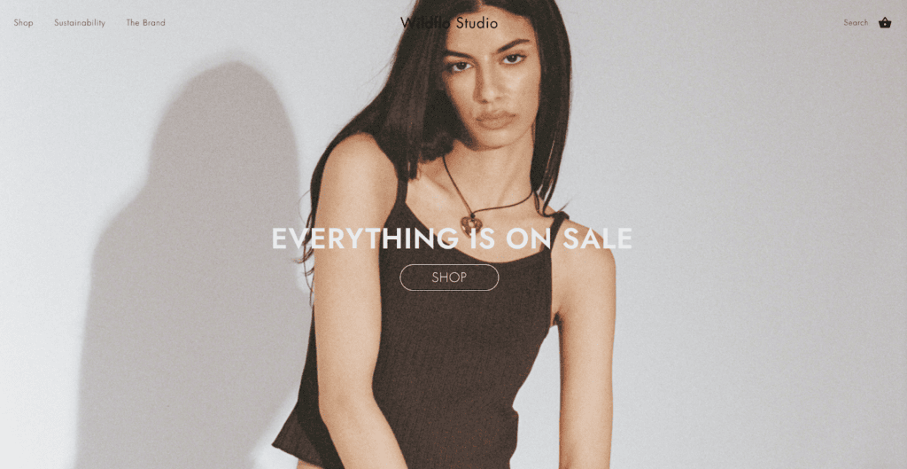 Screenshot of the Wildflo front page