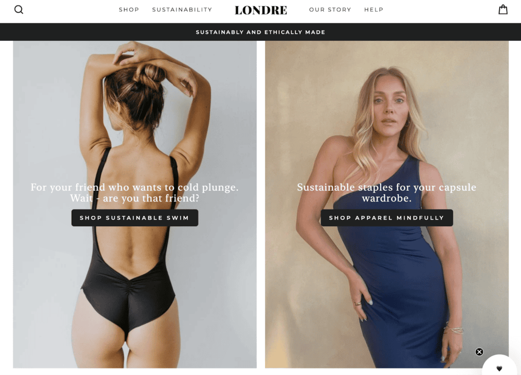 Screenshot of the Londre front page